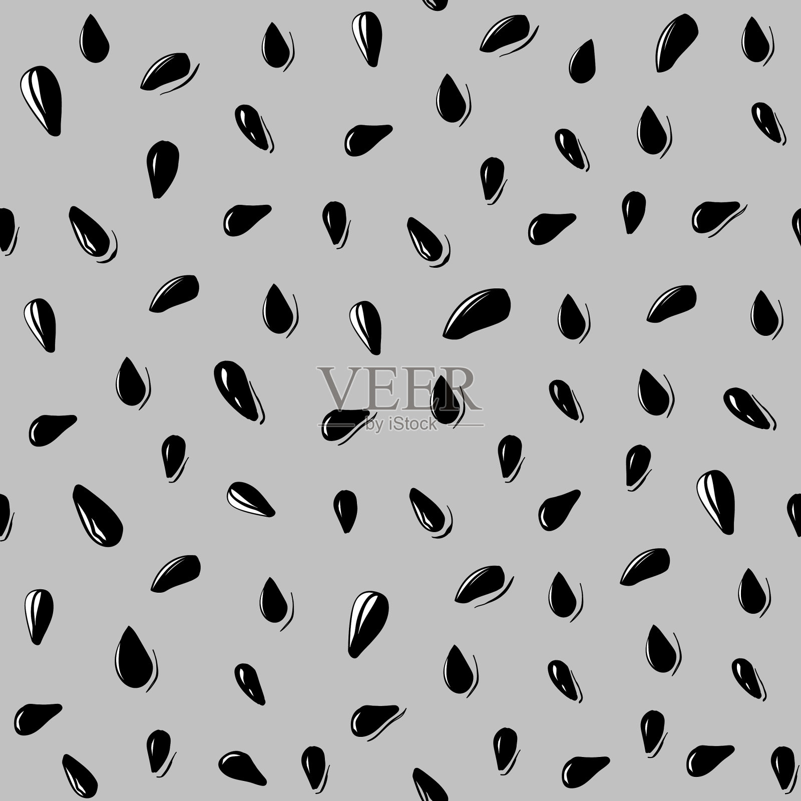 葵花籽无缝模式收获主题插画图片素材