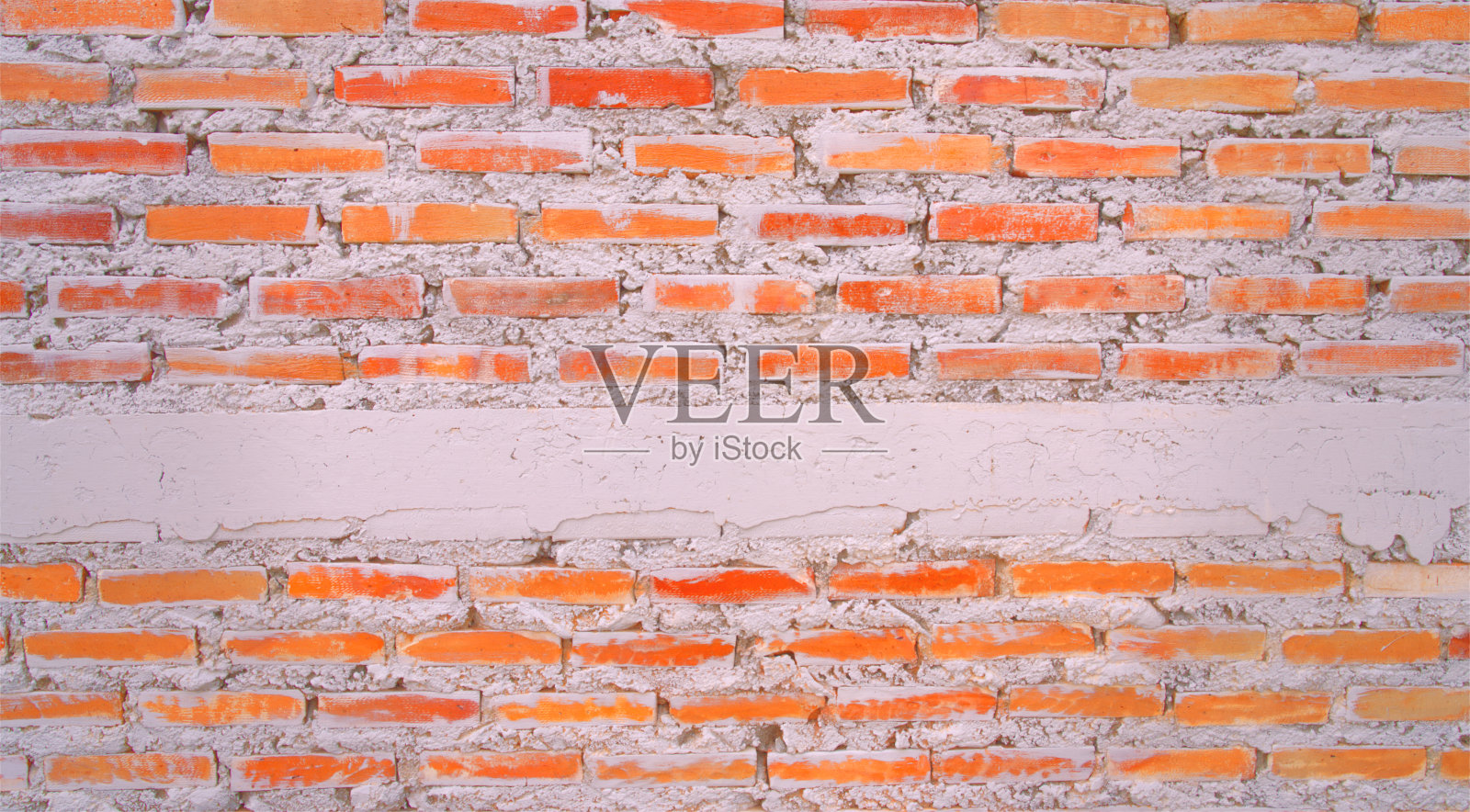 空的旧砖墙油漆纹理快乐的红棕色墙宽垃圾砖墙破旧的建筑与损坏的石膏抽象的网络横幅白色复制空间覆盖。照片摄影图片