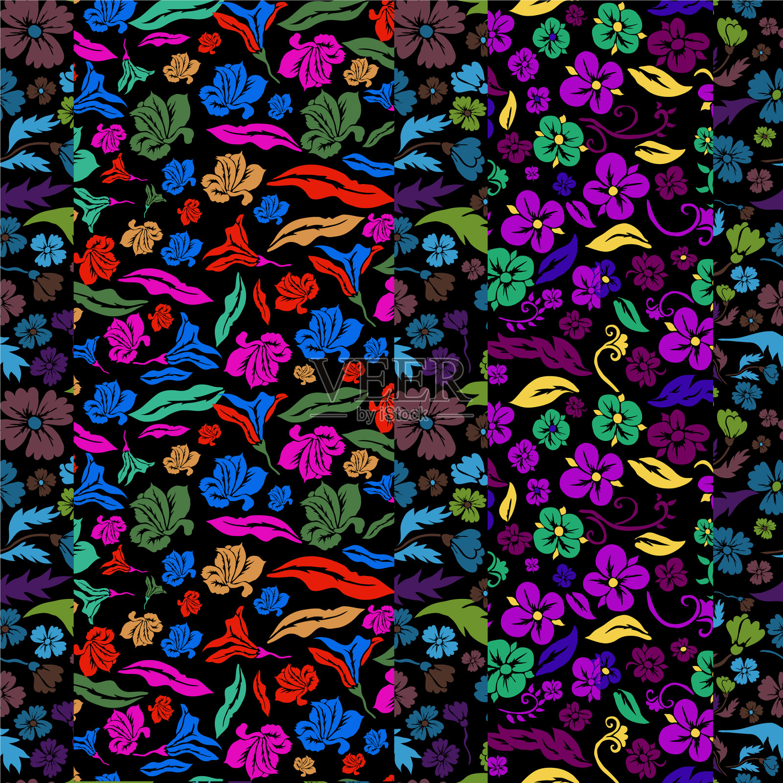 花卉无缝模式插画图片素材