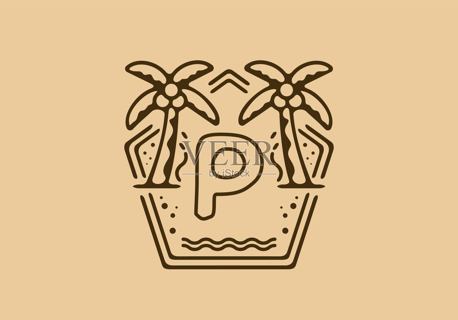 颜色明暗棕色p首名中插画图片素材