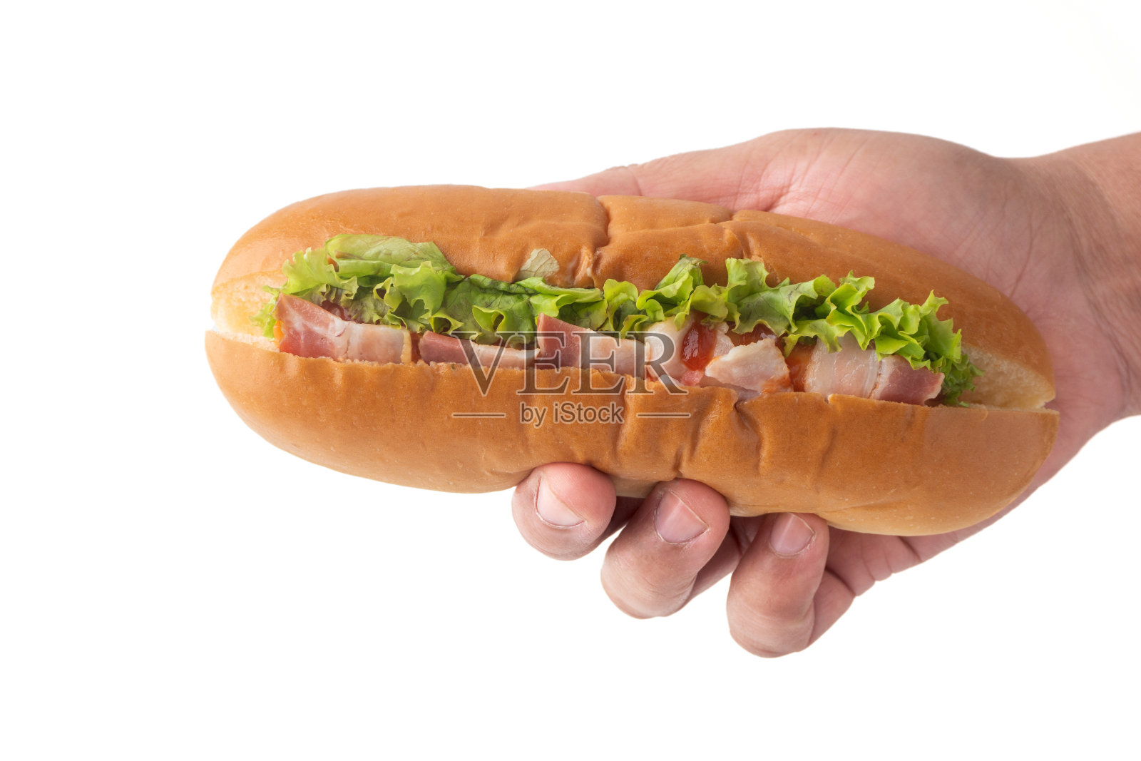 手拿着三明治照片摄影图片