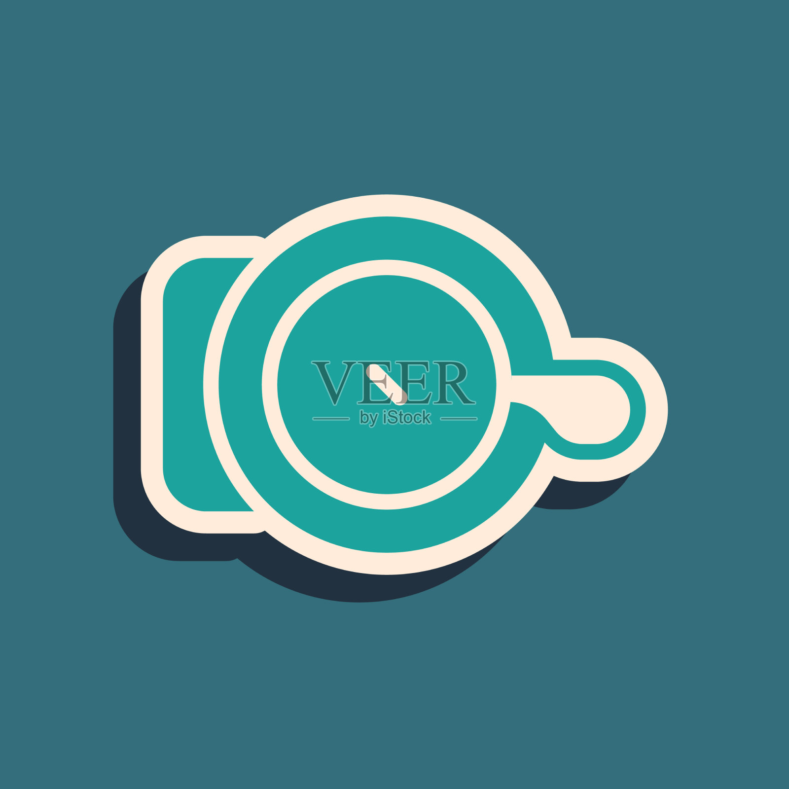 绿色自行车钟图标孤立在绿色上图标素材