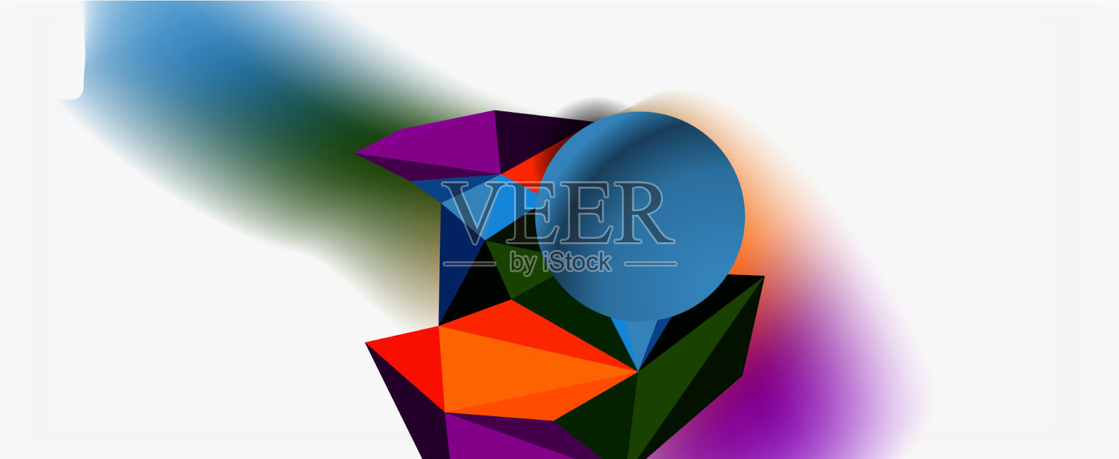 新潮的3d几何构图设计模板插画图片素材