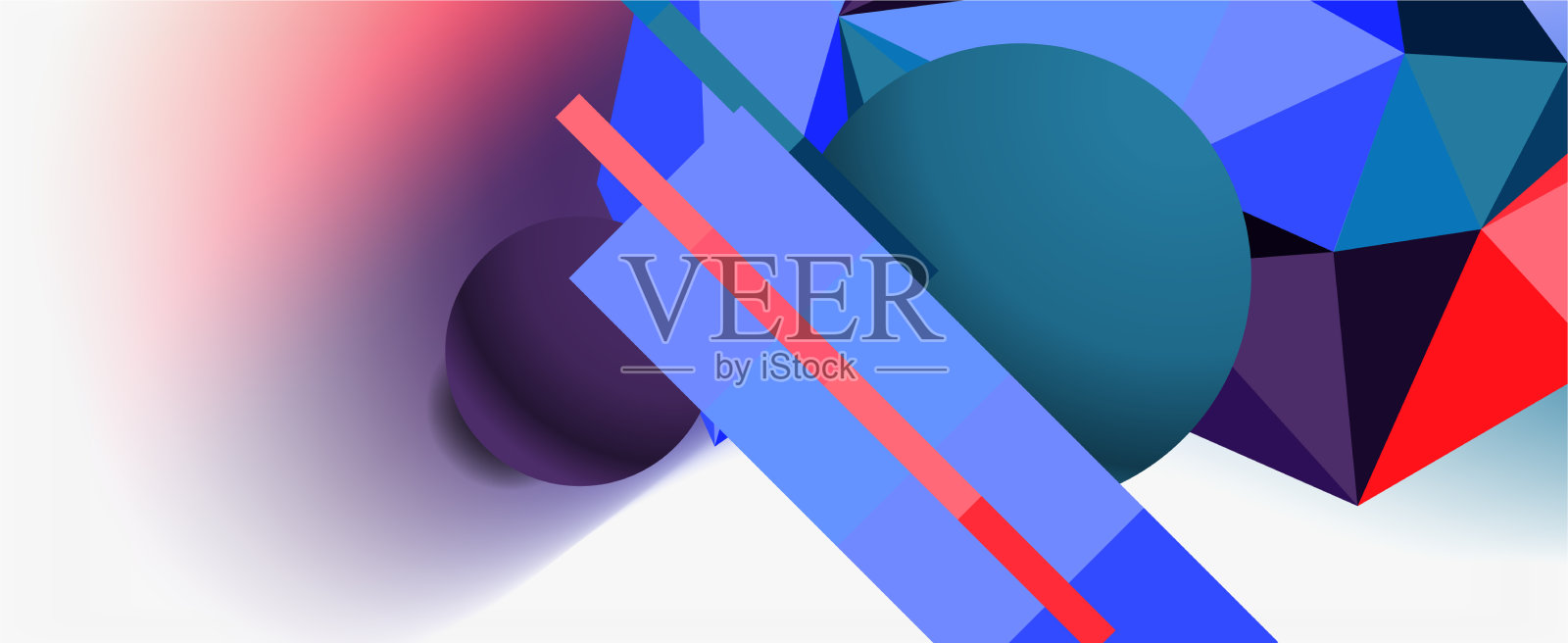 新潮的3d几何构图设计模板插画图片素材