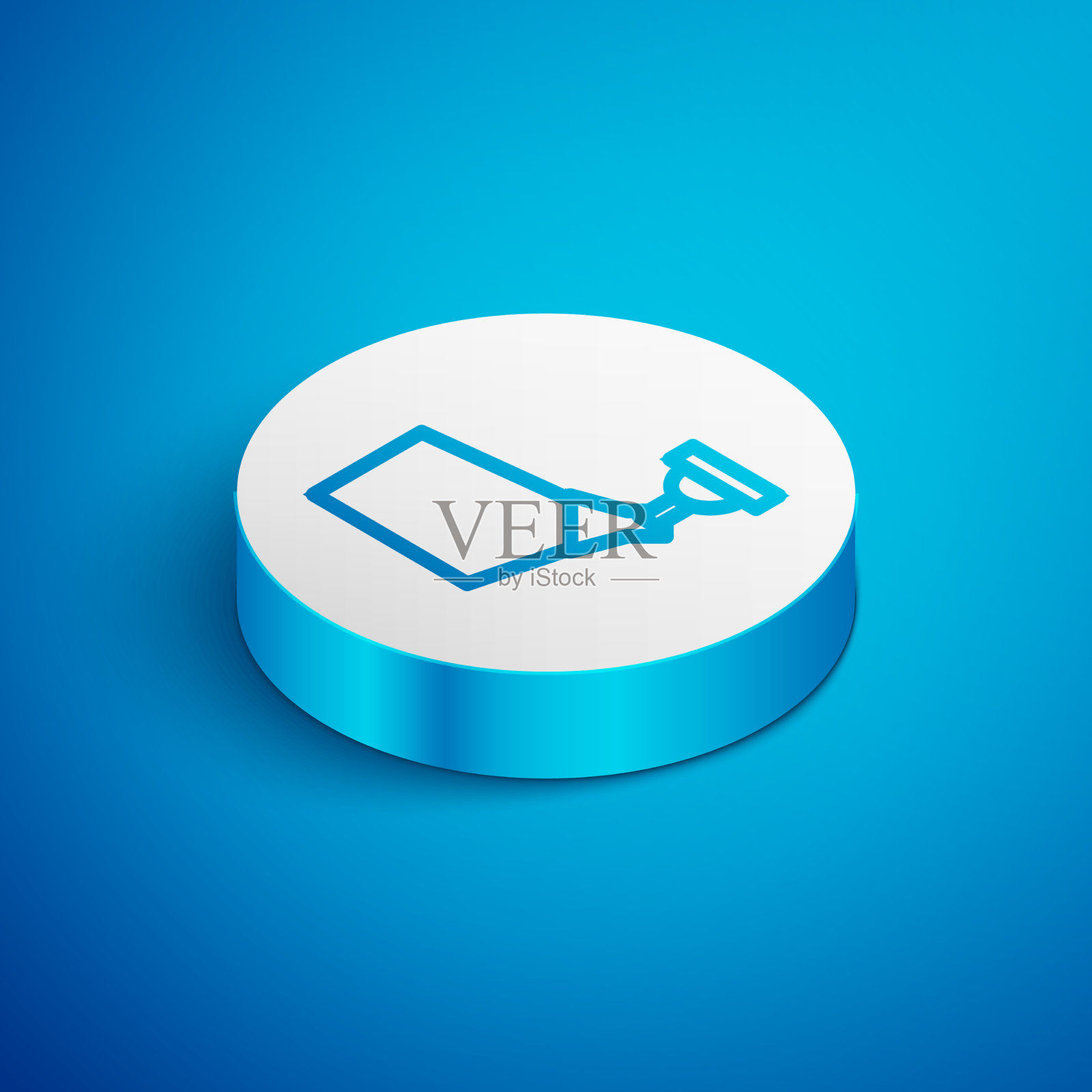 等距线电影聚光灯图标孤立上插画图片素材