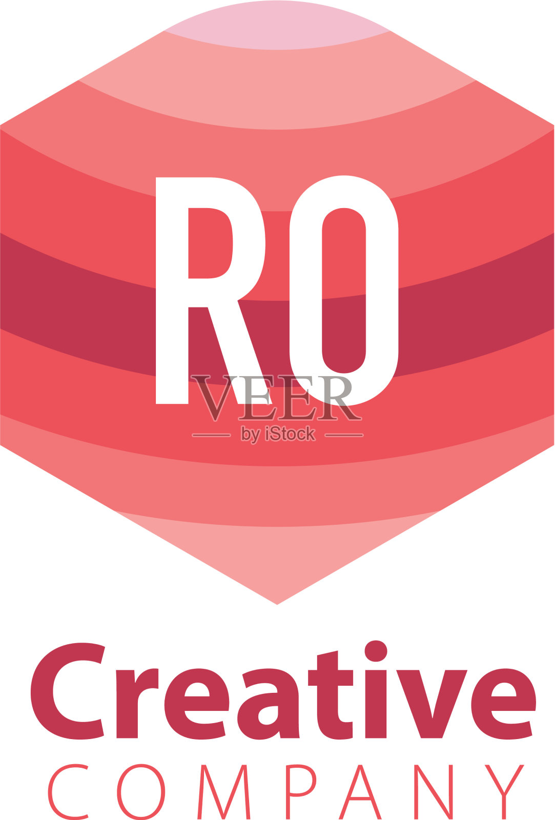 首字母ro彩色六角形标志插画图片素材