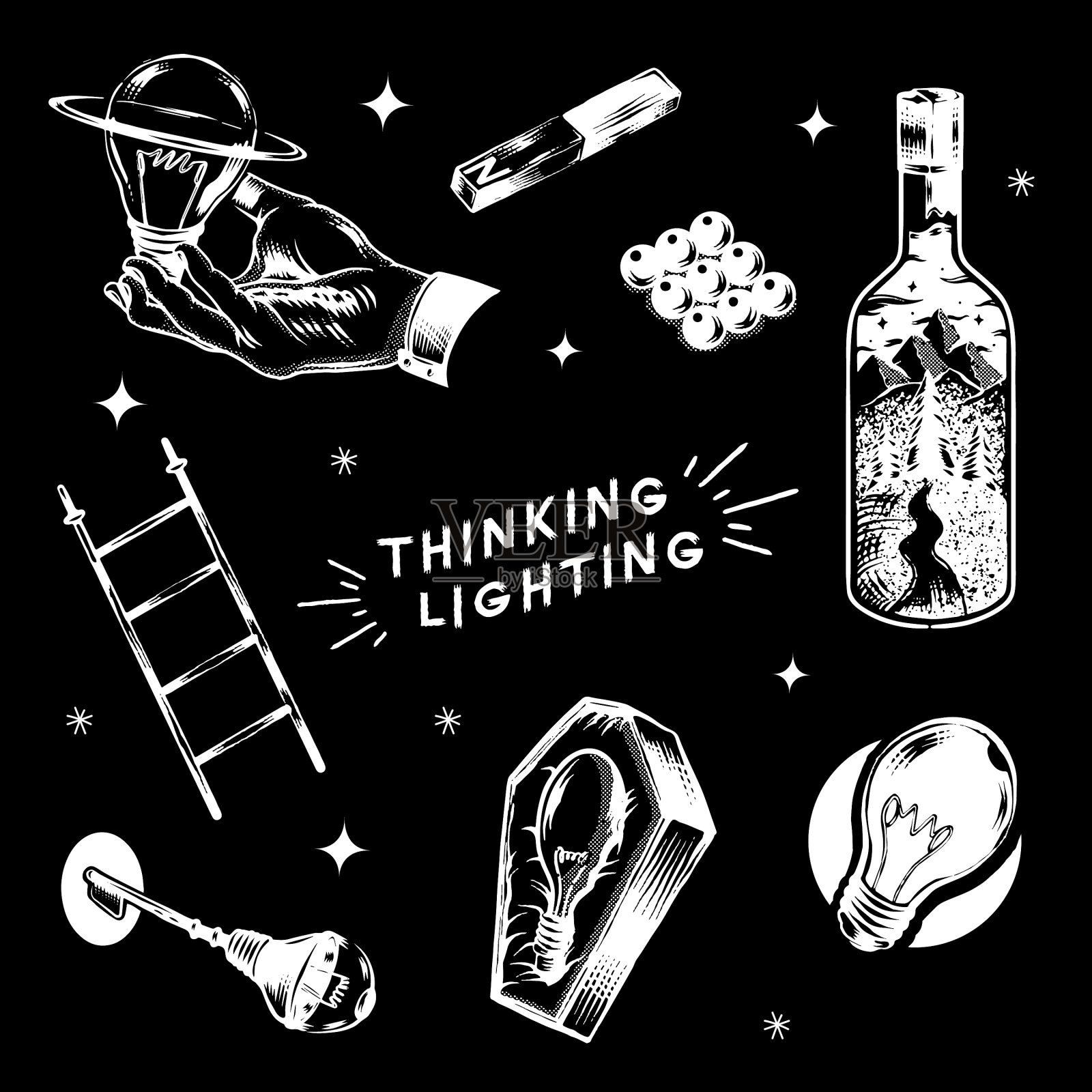 创造性思维插画图片素材