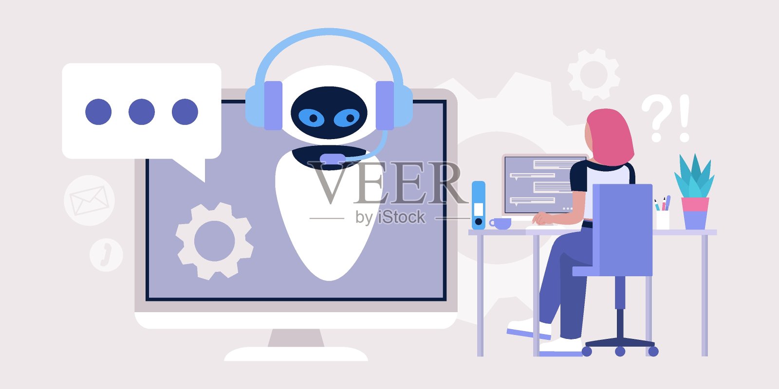 Chatbot支持概念插画图片素材