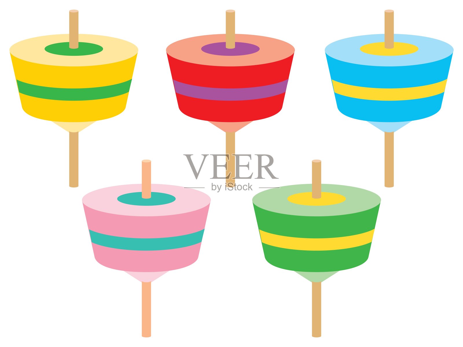 设置陀螺旋转的插图。设计元素图片