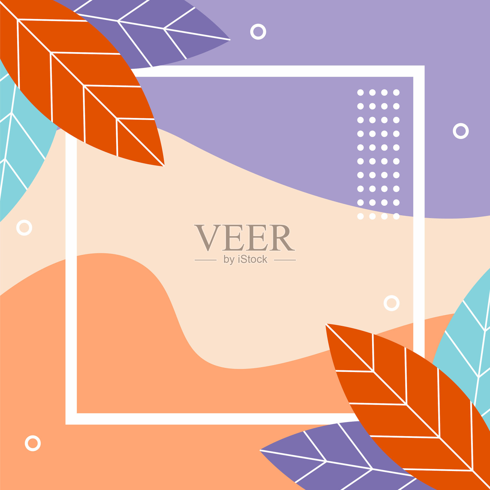 抽象的背景与形状和花卉元素插画图片素材