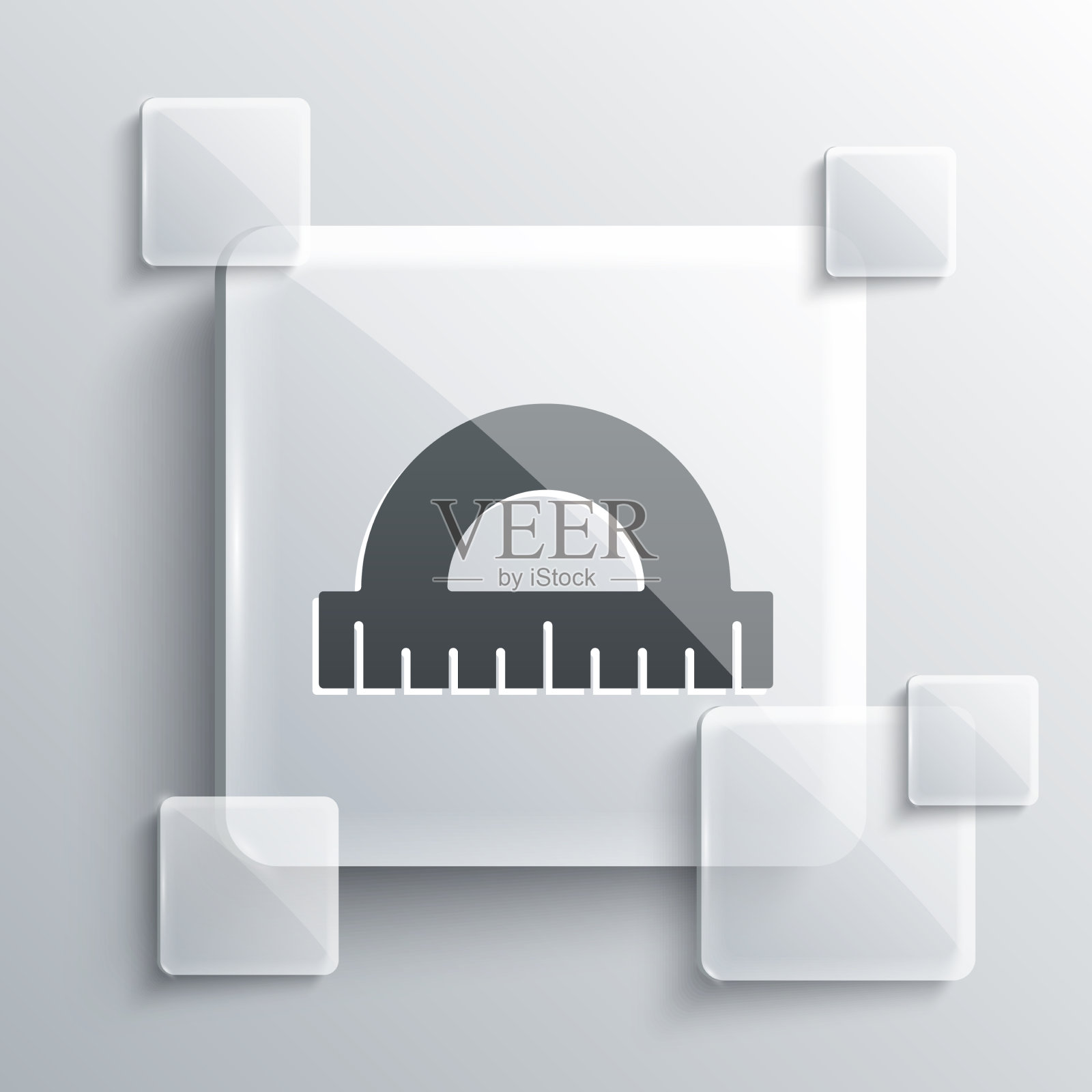 灰色量角器网格测量度图标插画图片素材