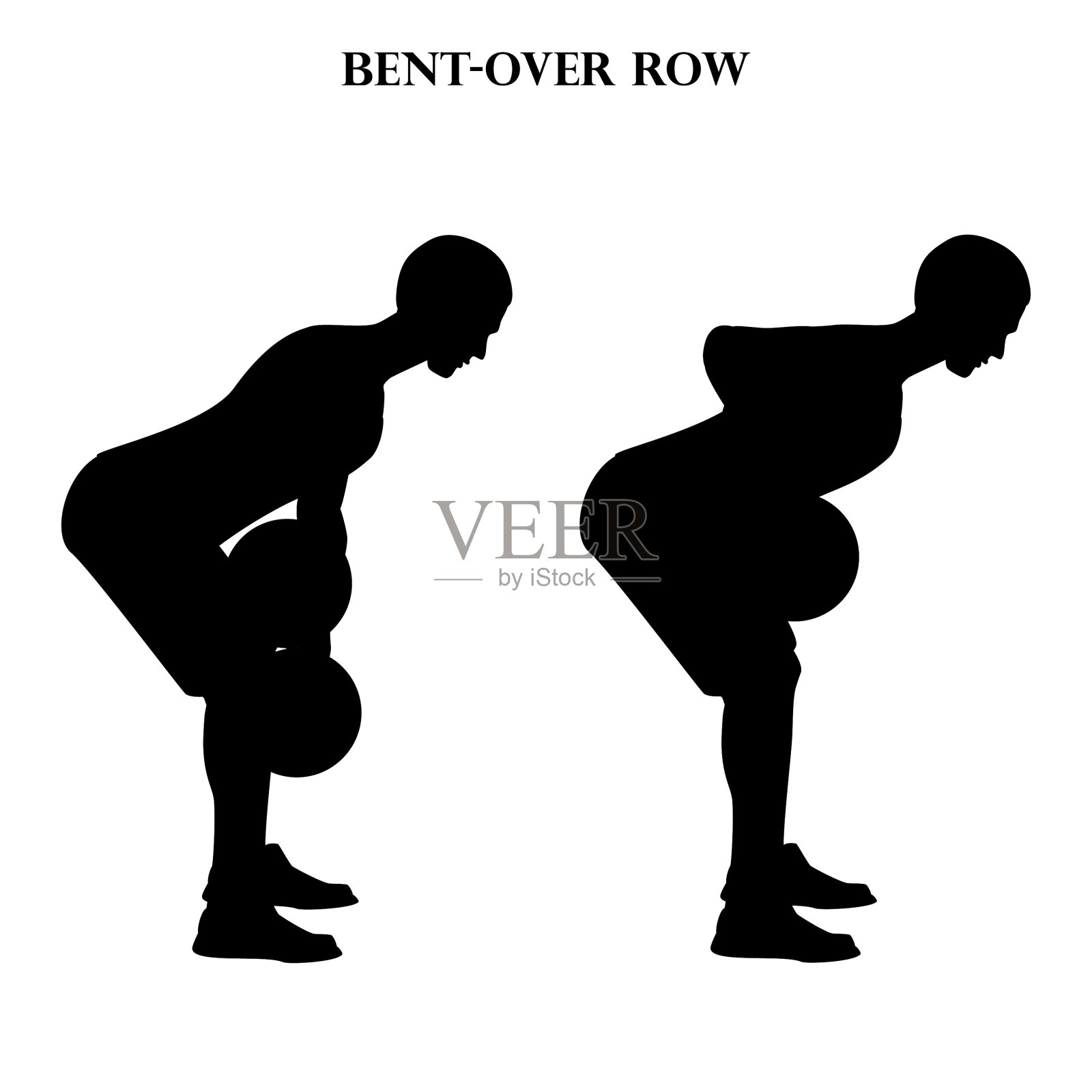 弯腰划船锻炼力量锻炼插画图片素材