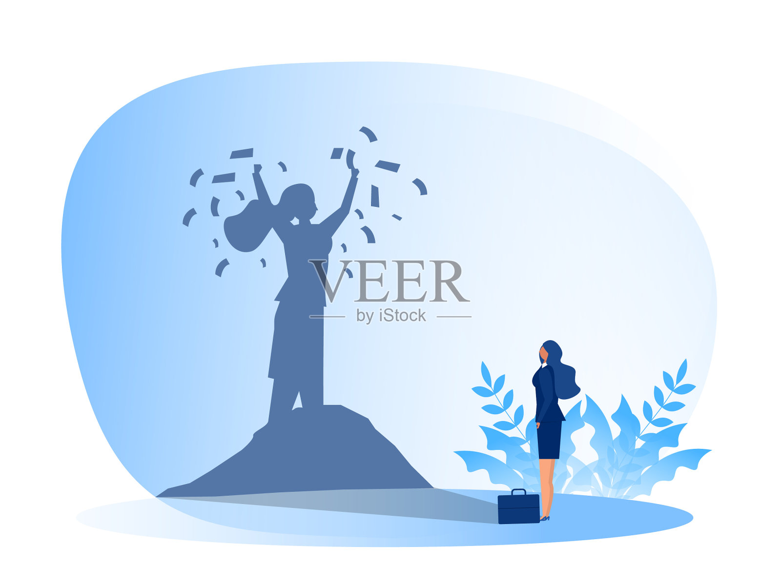 女商人在梦中看着自己设计元素图片