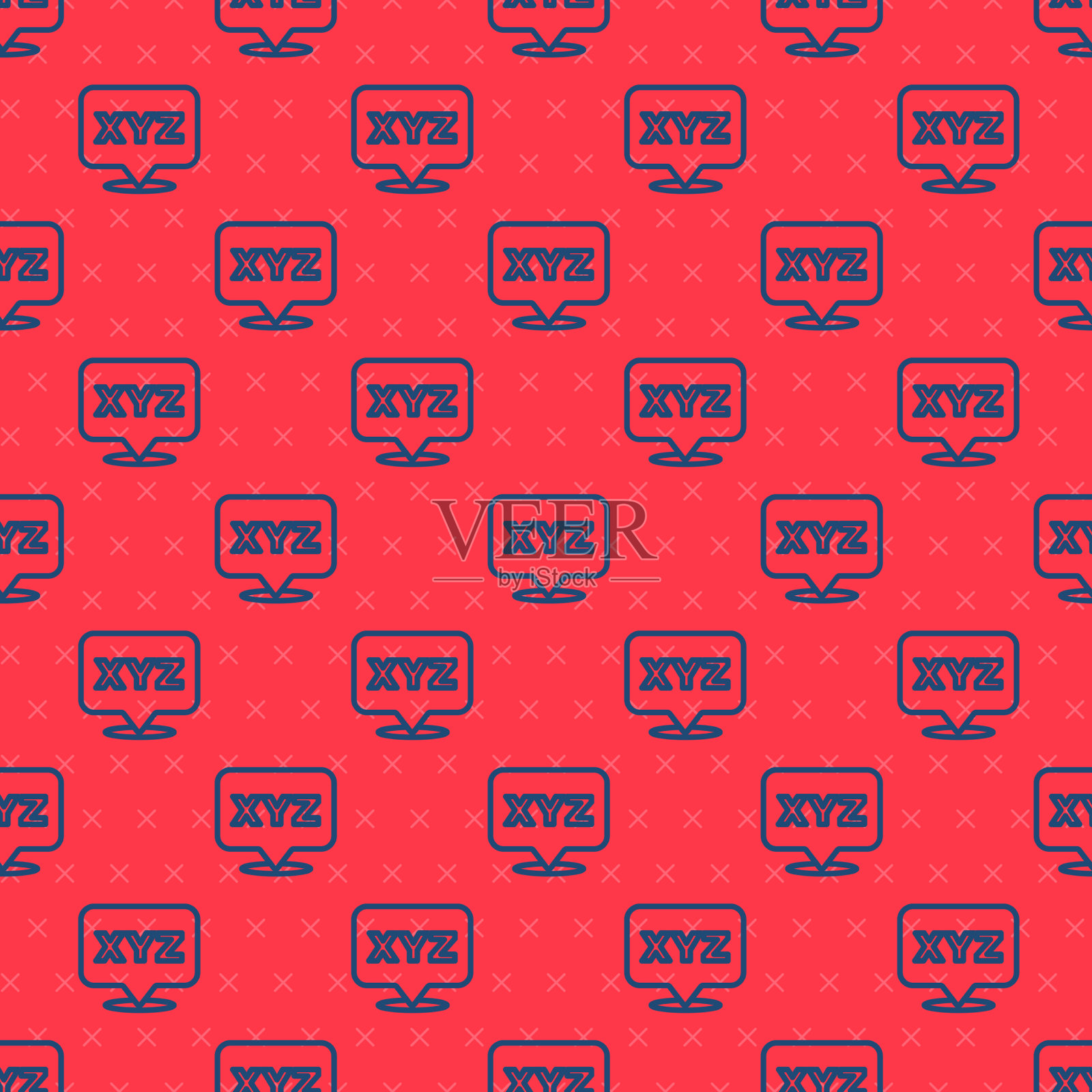 蓝色线xyz坐标系统图标隔离插画图片素材