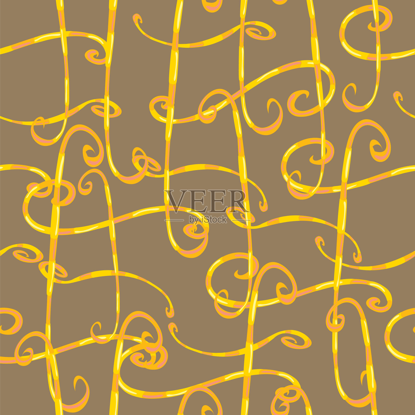 图案抽象装饰在黄色和棕色的颜色插画图片素材