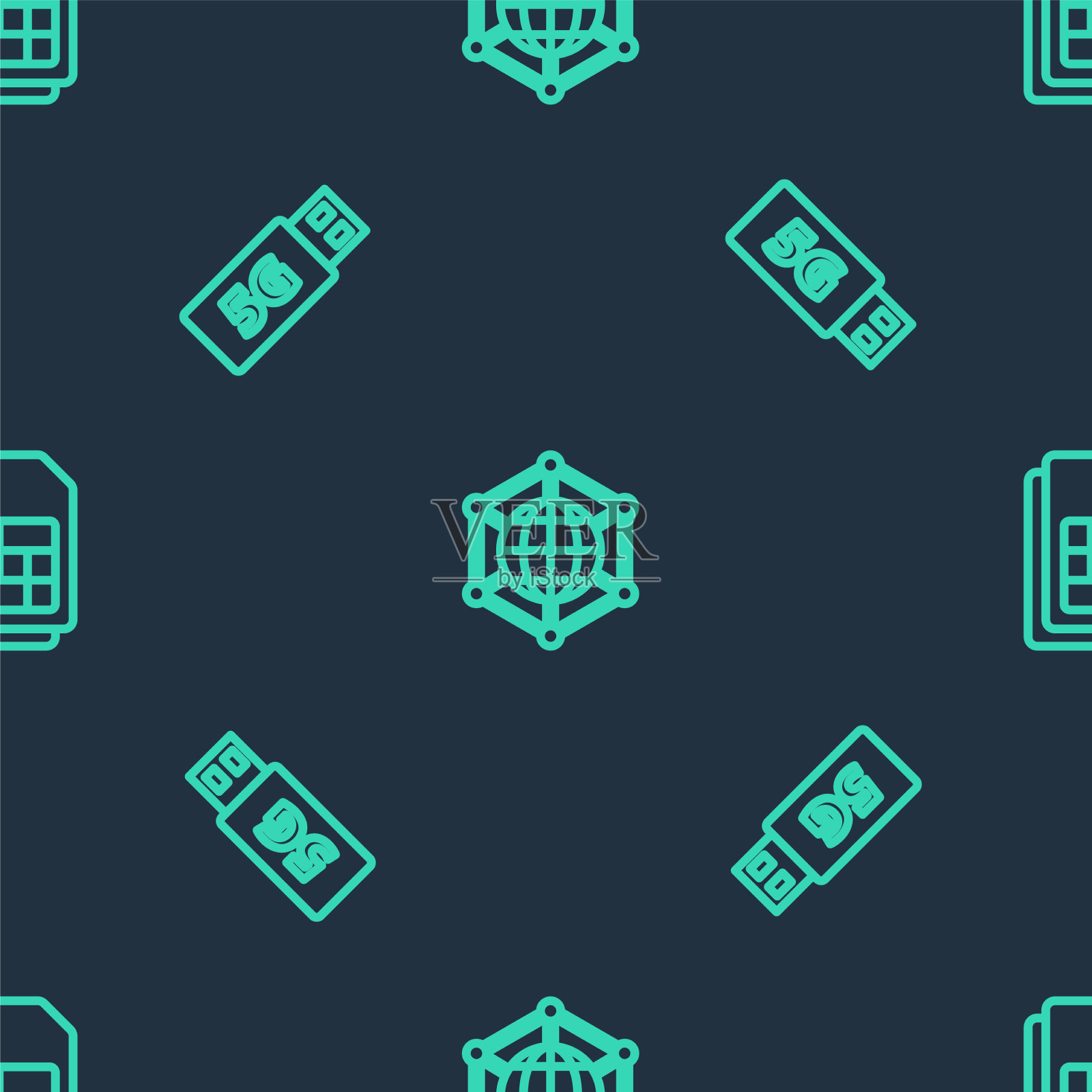 设置线路社交网络5g调制解调器和sim卡图标素材