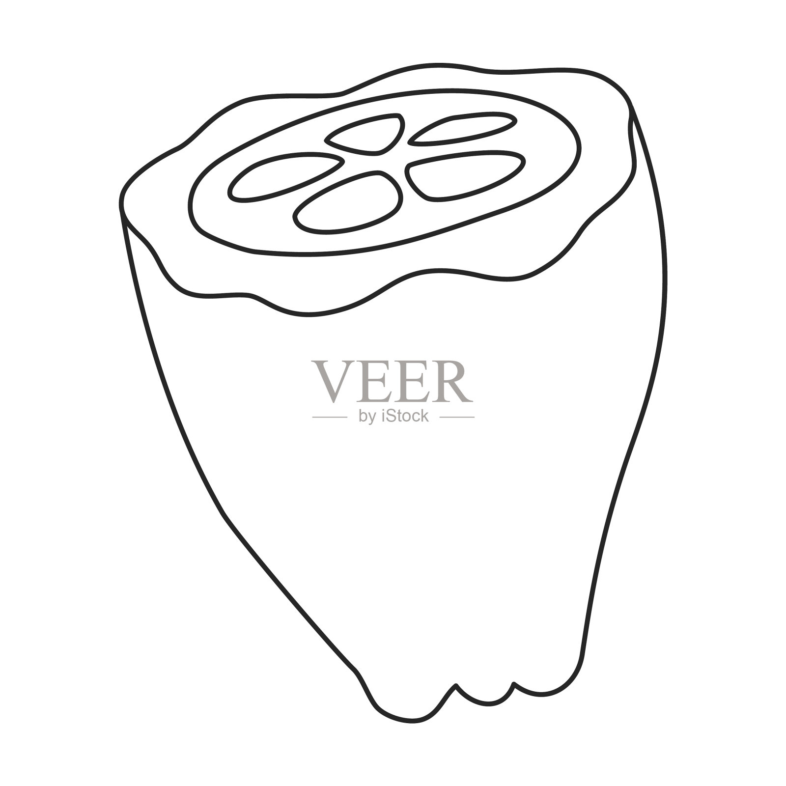 可可豆轮廓图标设计元素图片