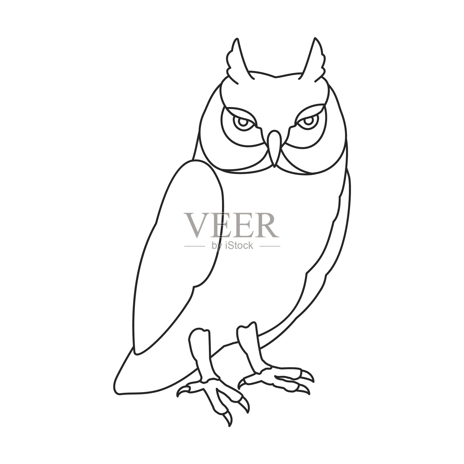 猫头鹰轮廓图标鸟设计元素图片