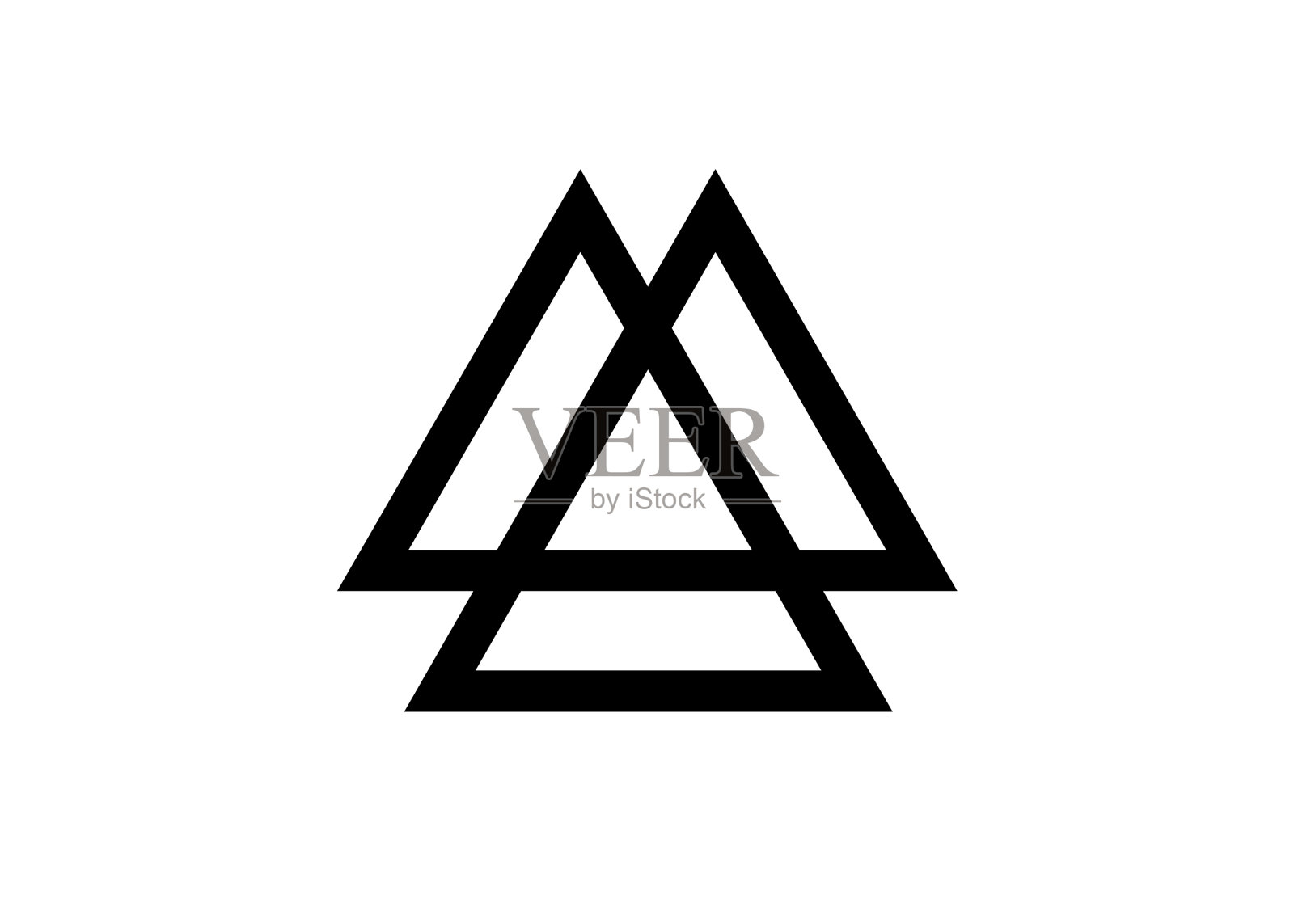 交织三角形瓦尔克纳特神圣的几何标志插画图片素材