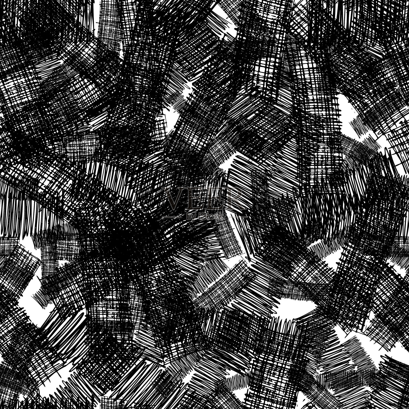 无缝模式与黑色铅笔笔触插画图片素材