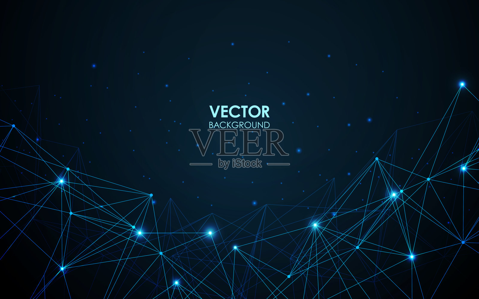 连接的线和点在黑暗的背景。矢量插图。插画图片素材