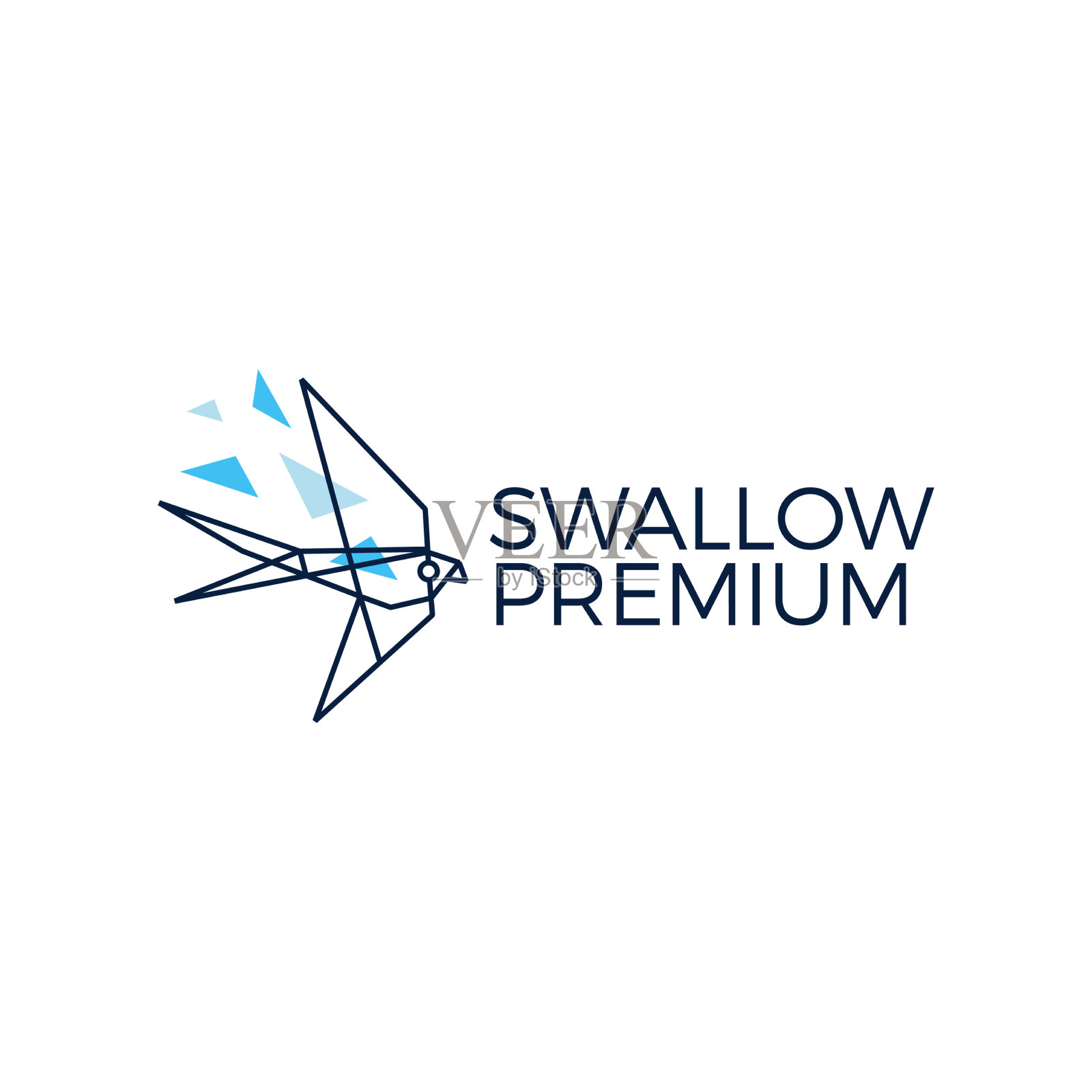 燕子鸟几何多边形科技标志图标插画图片素材