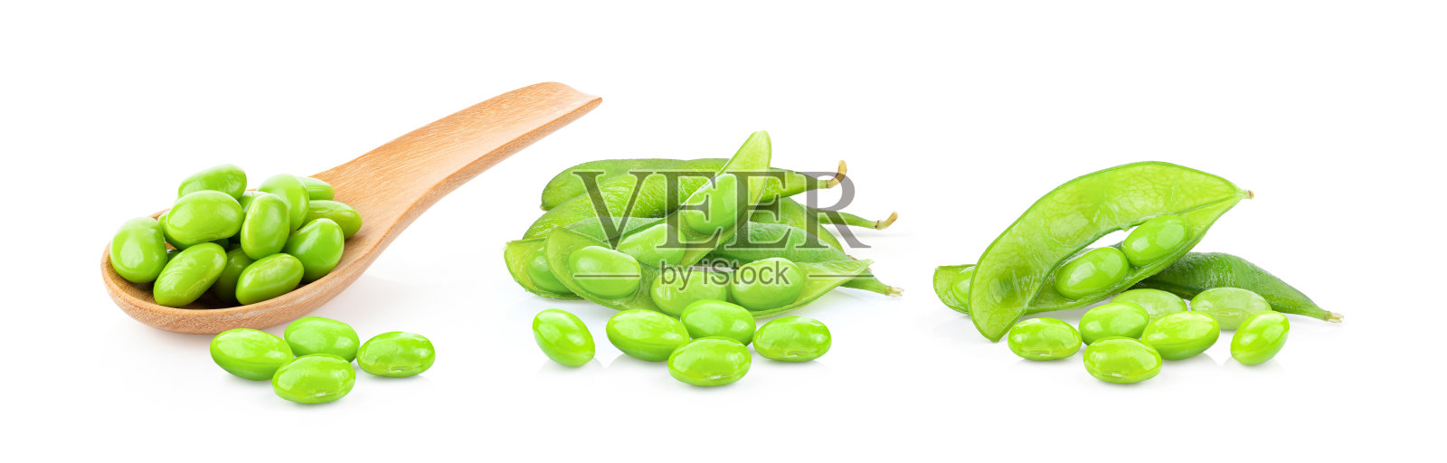 绿色大豆孤立于白色照片摄影图片