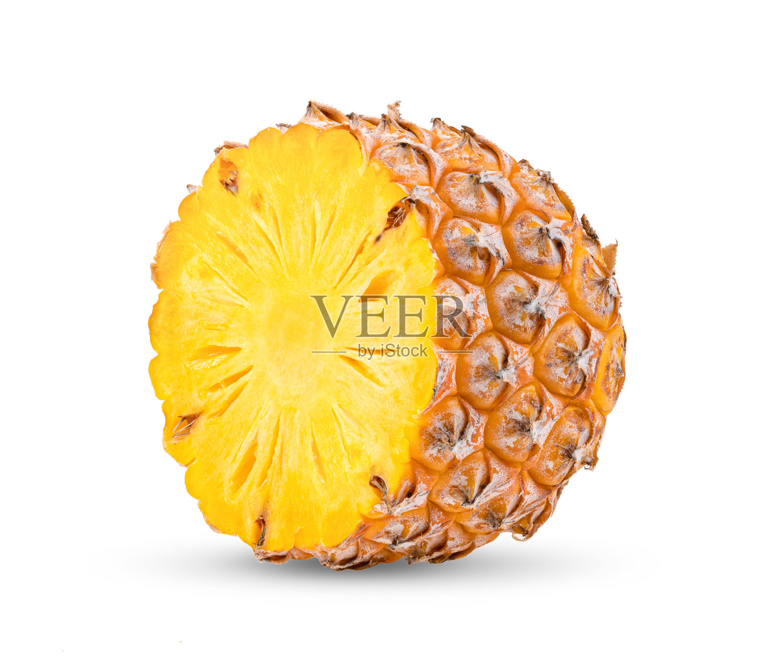菠萝切片孤立在白色的照片摄影图片