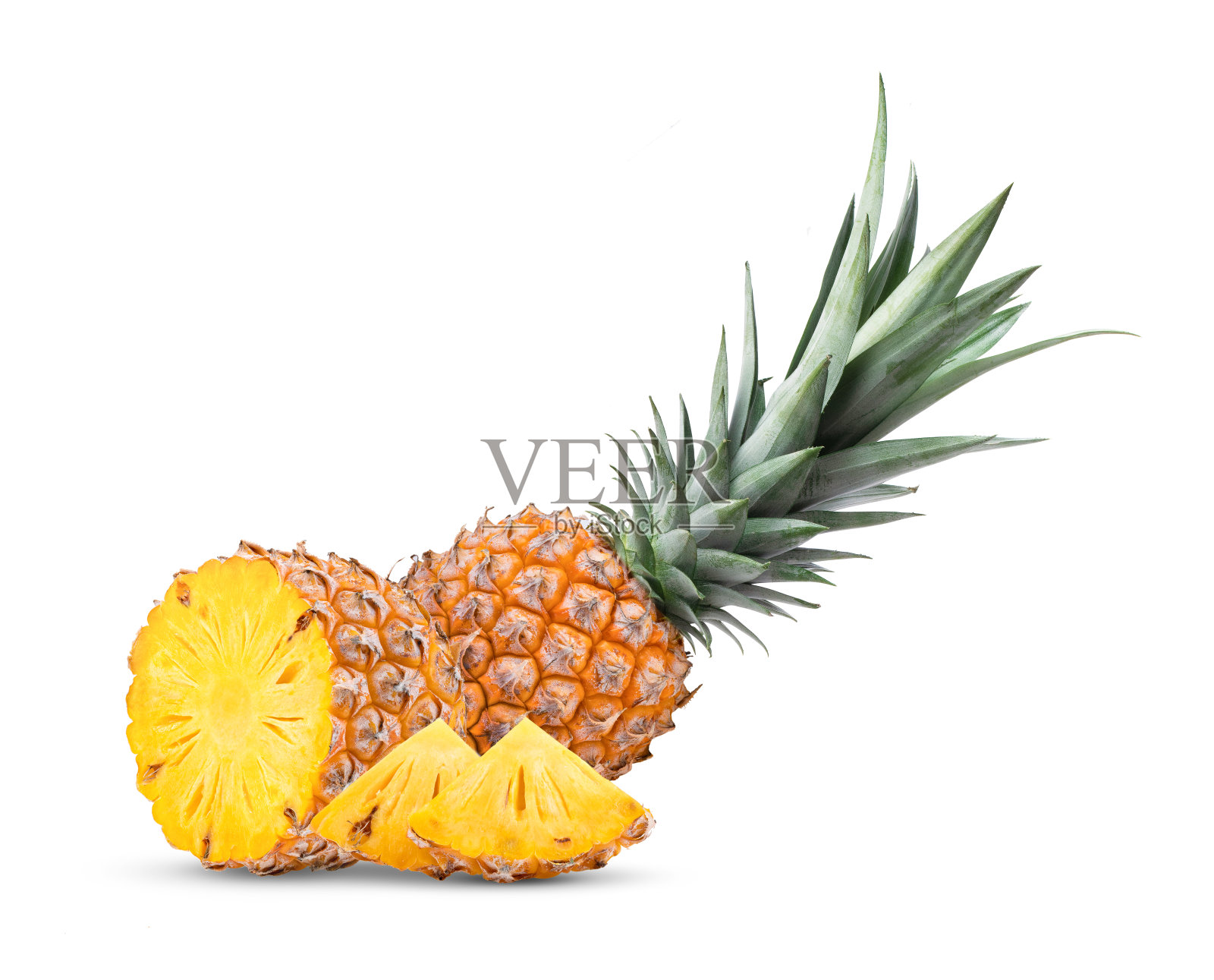 菠萝孤立在一个白色照片摄影图片