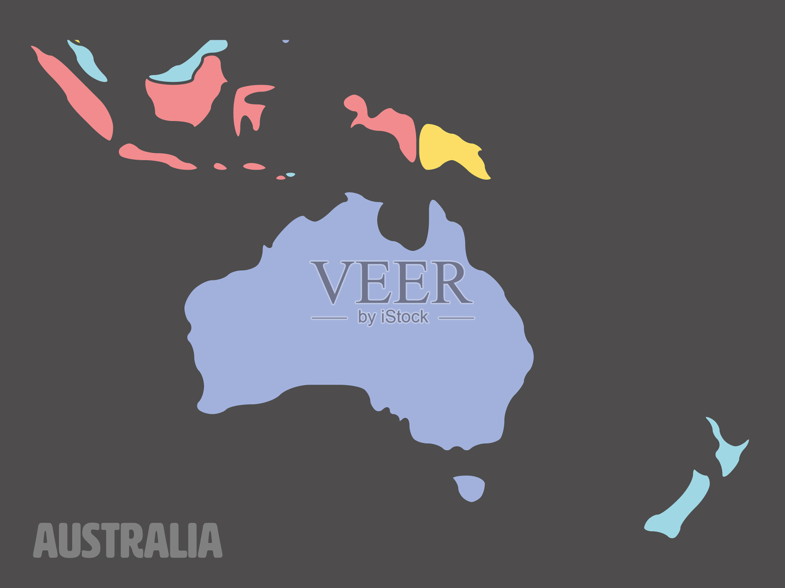 平滑地图澳大利亚大陆插画图片素材