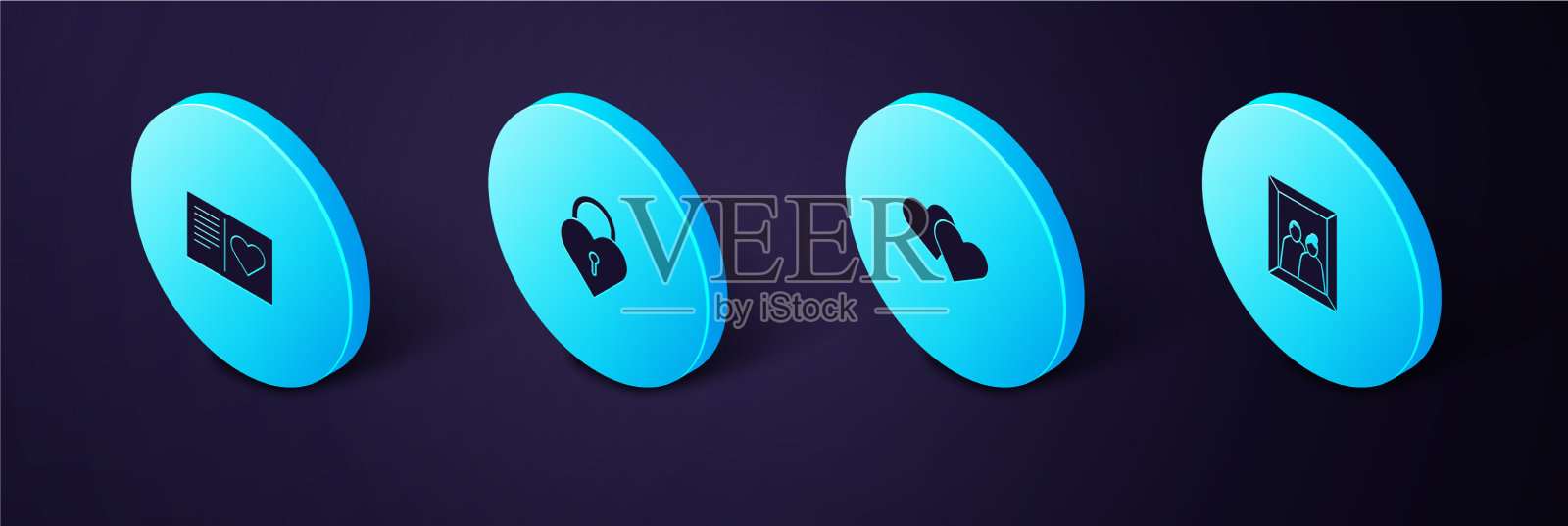 设等距画框心堡在图标素材