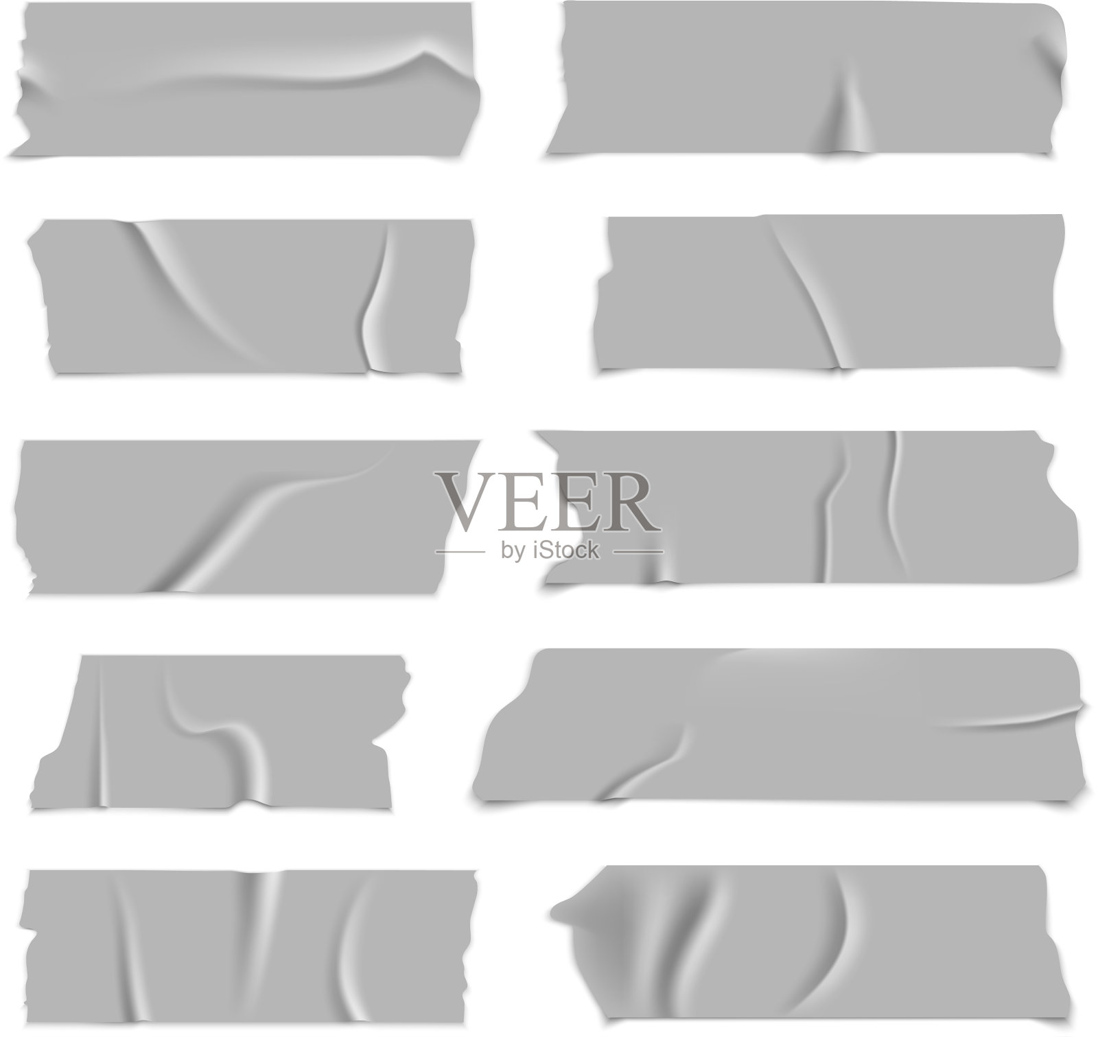 银色胶带，灰色金属色插画图片素材