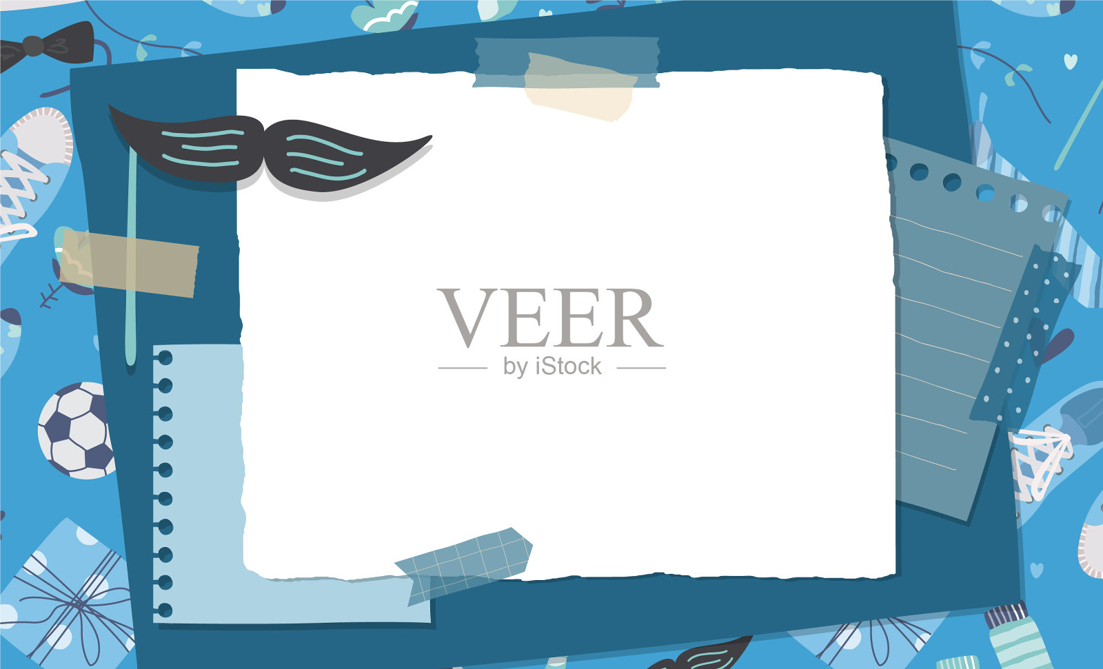 父亲节贺卡剪贴簿作文插画图片素材