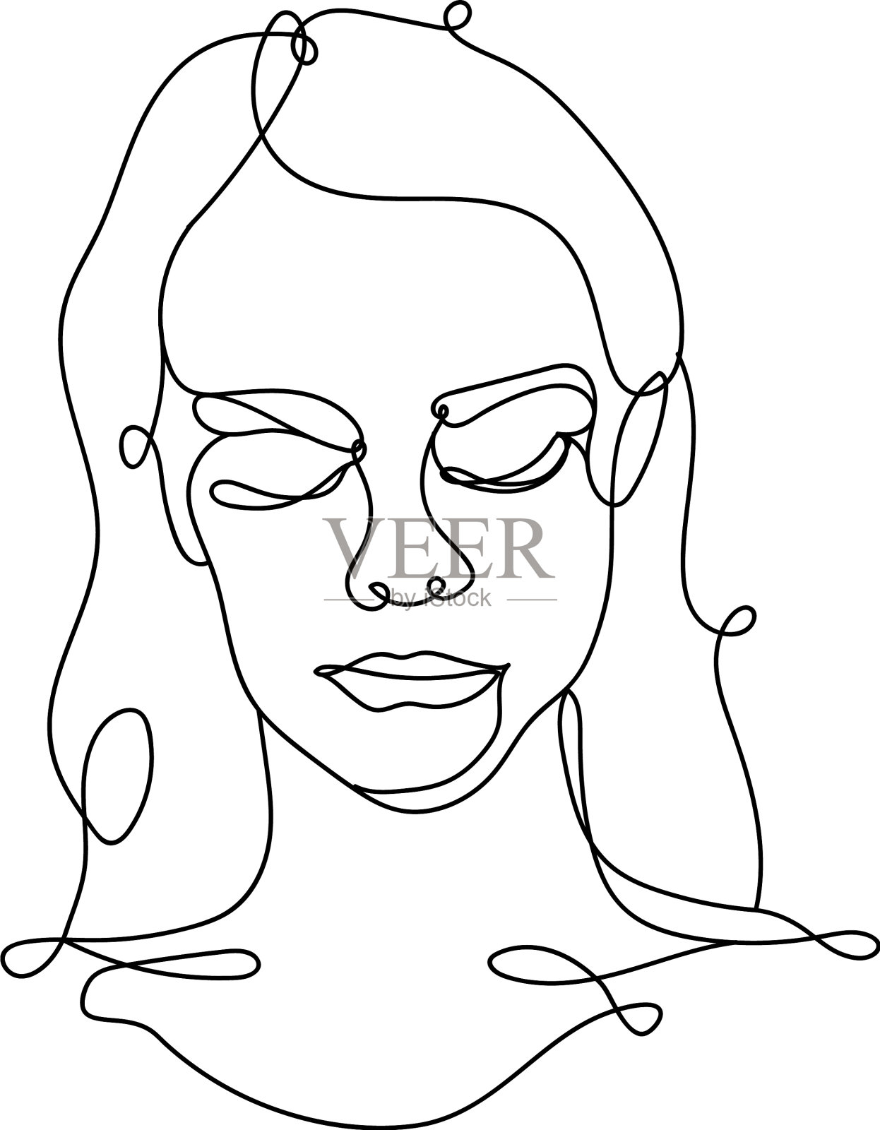 女性脸部抽象风格设计元素图片