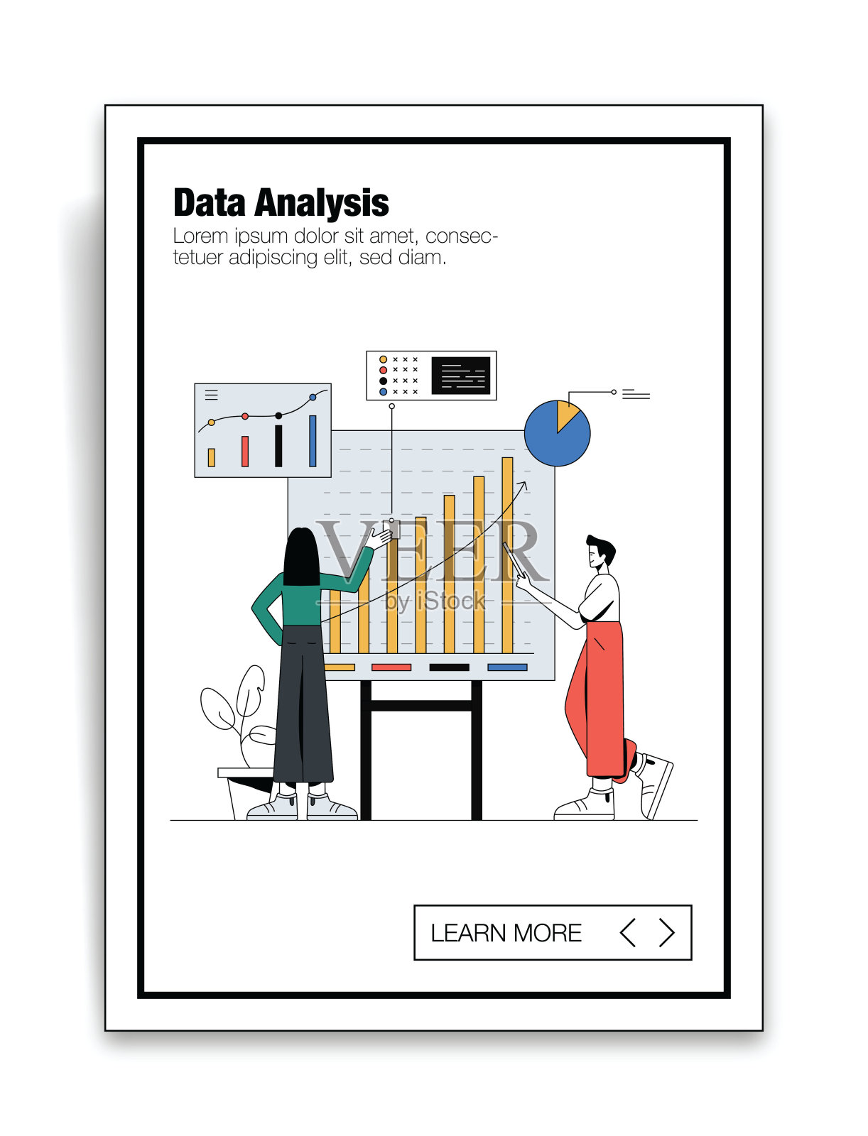 现代平面设计的数据分析理念。插画图片素材