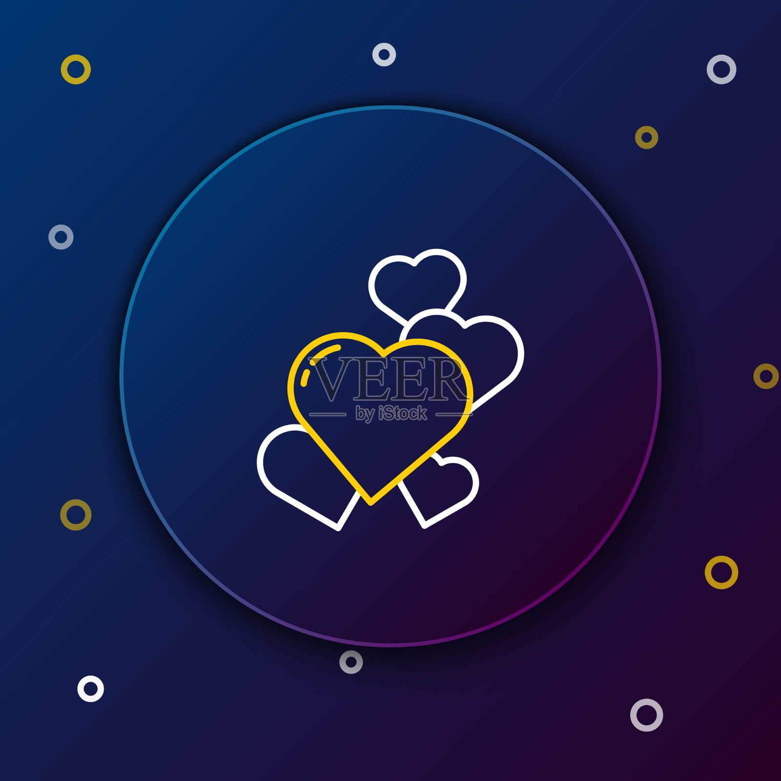 线心图标孤立在蓝色背景图标素材