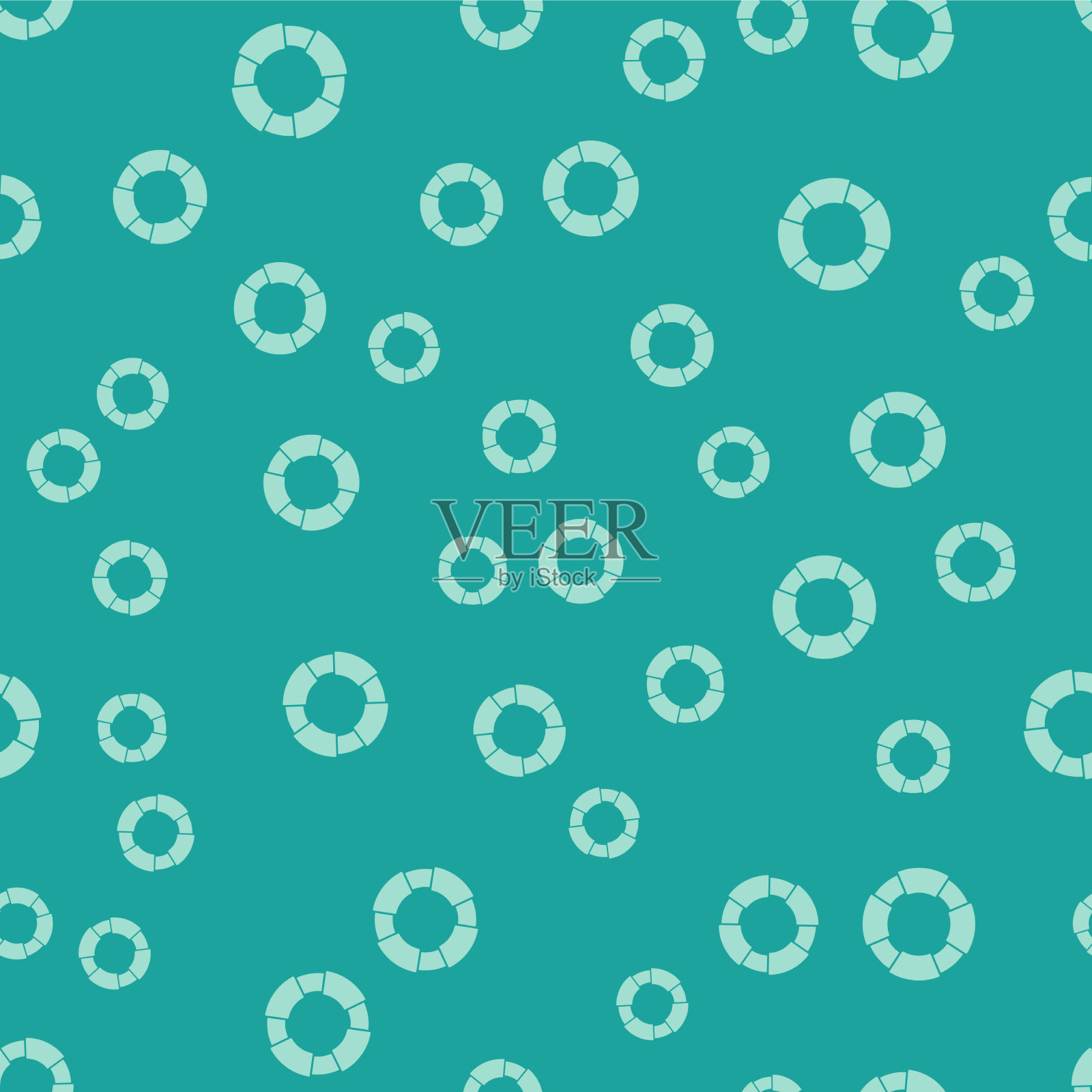 绿色救生圈图标隔离无缝图案上插画图片素材