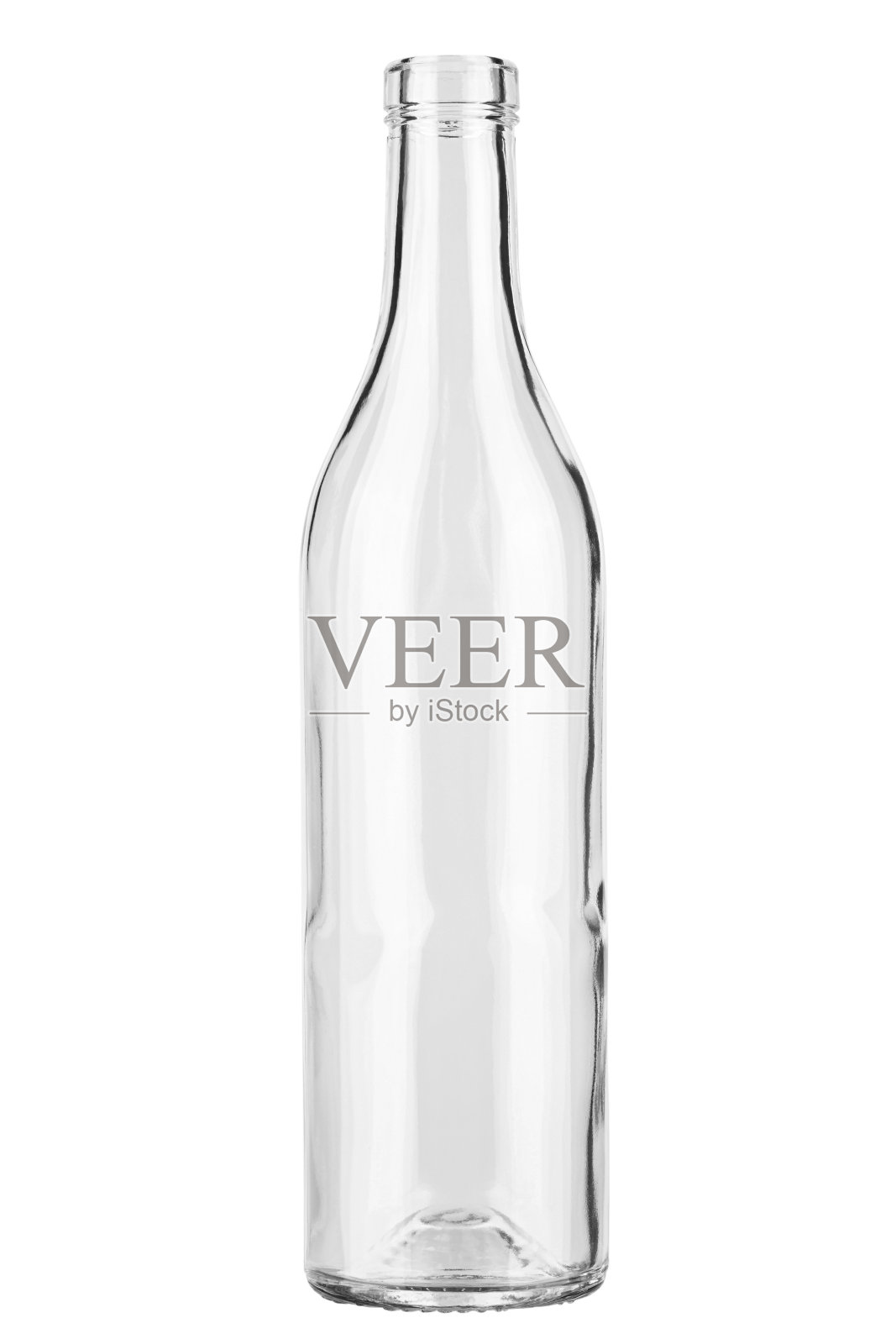 白色背景上的空白兰地酒瓶。照片摄影图片