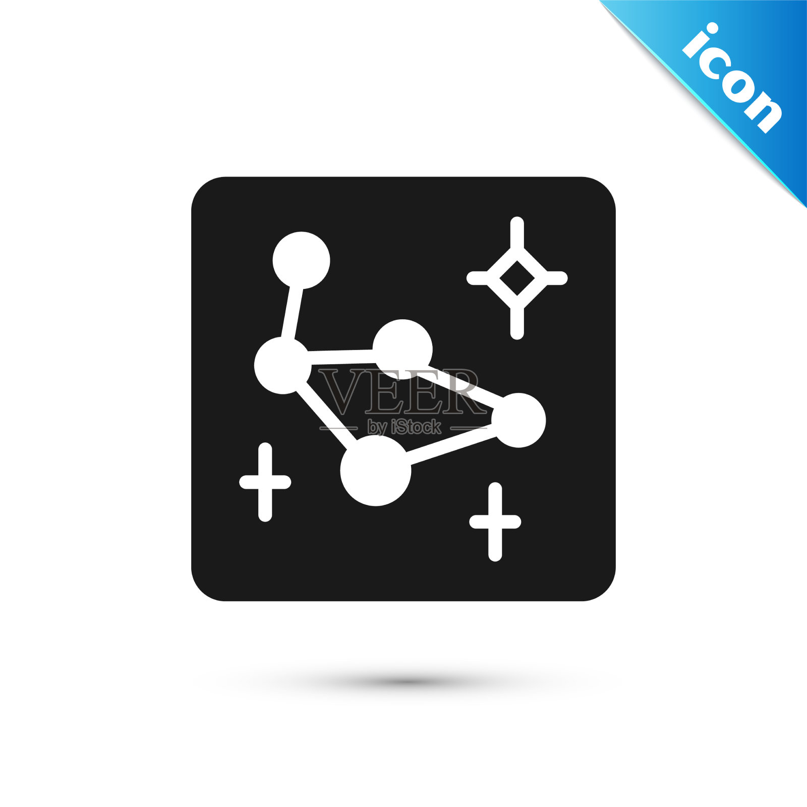 灰大熊星座图标孤立上图标素材