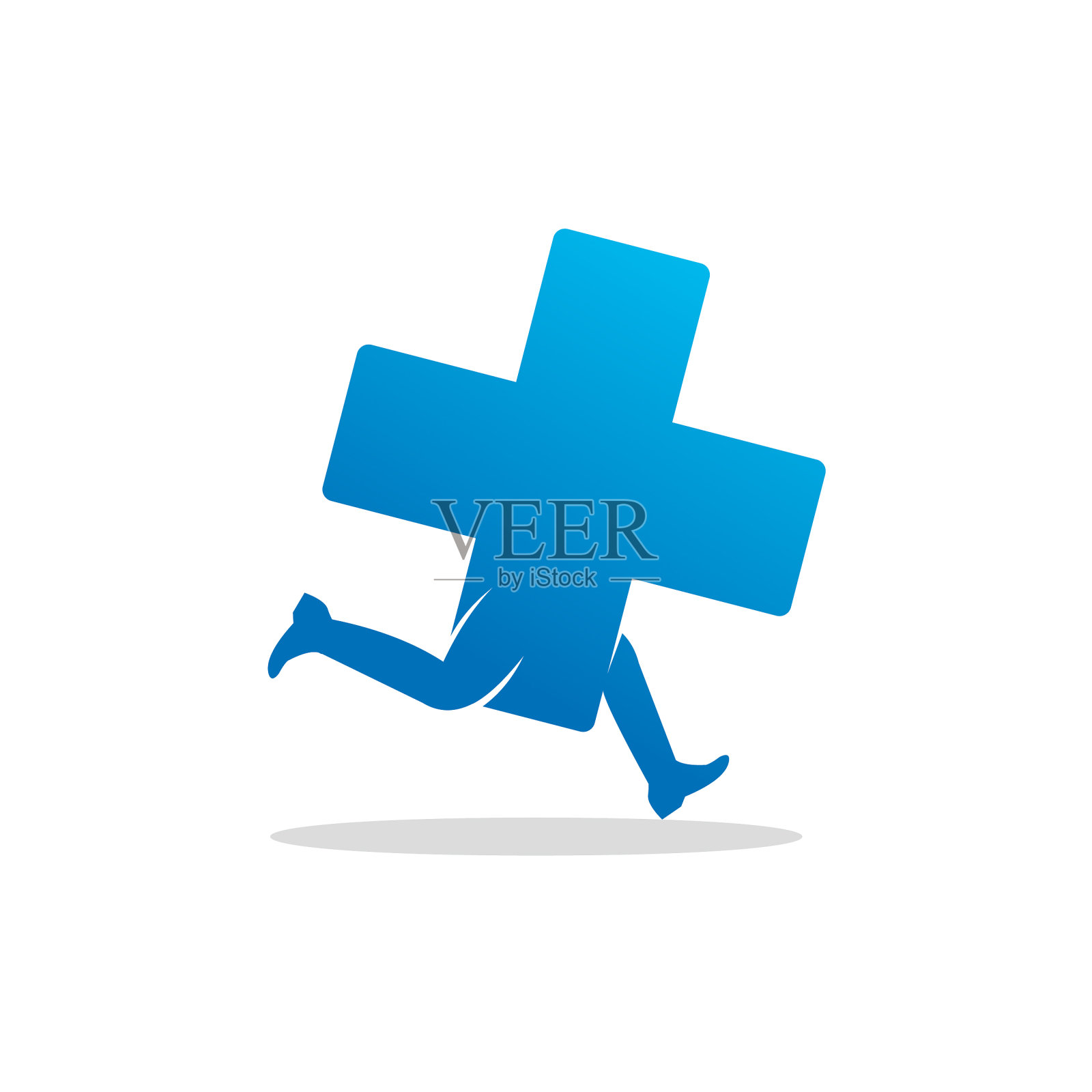 医学跑步标志模板设计矢量，标志，设计概念，创意符号，图标插画图片素材