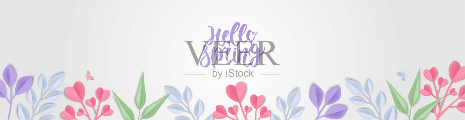 春季特价横幅与鲜花横幅完美搭配插画图片素材