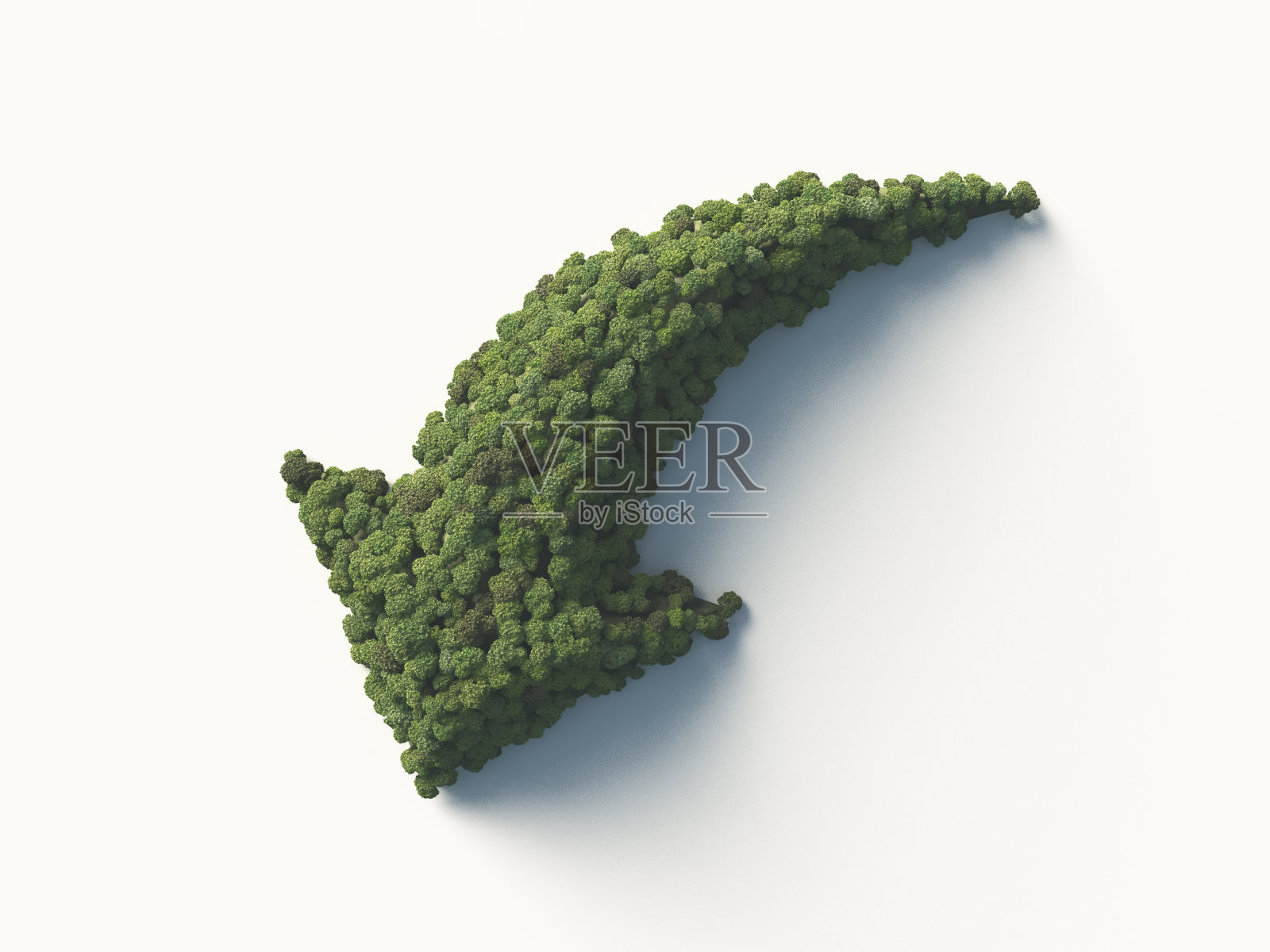 由树构成的下降符号。3 d渲染。照片摄影图片