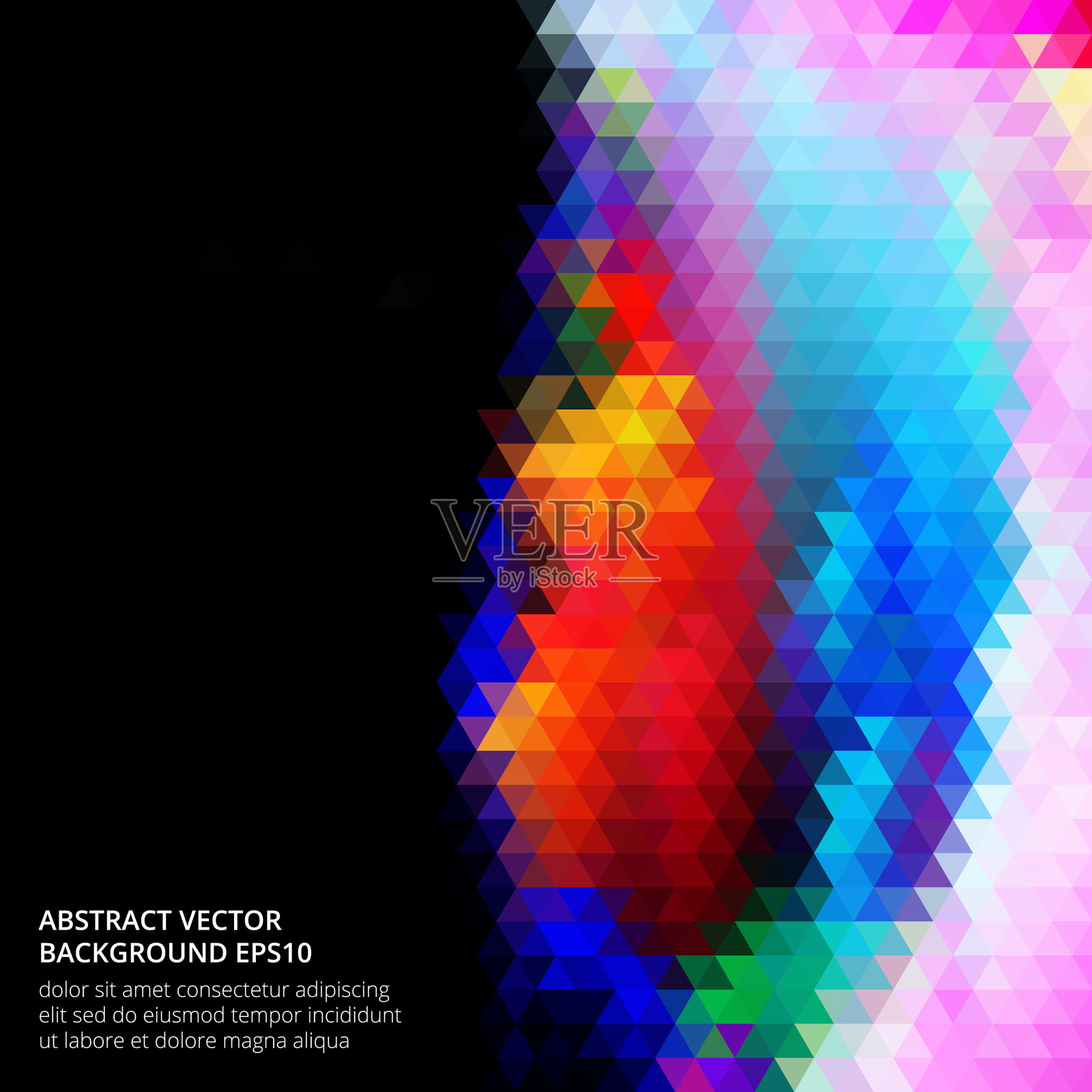 明亮的三角形形状上的白色背景插画图片素材