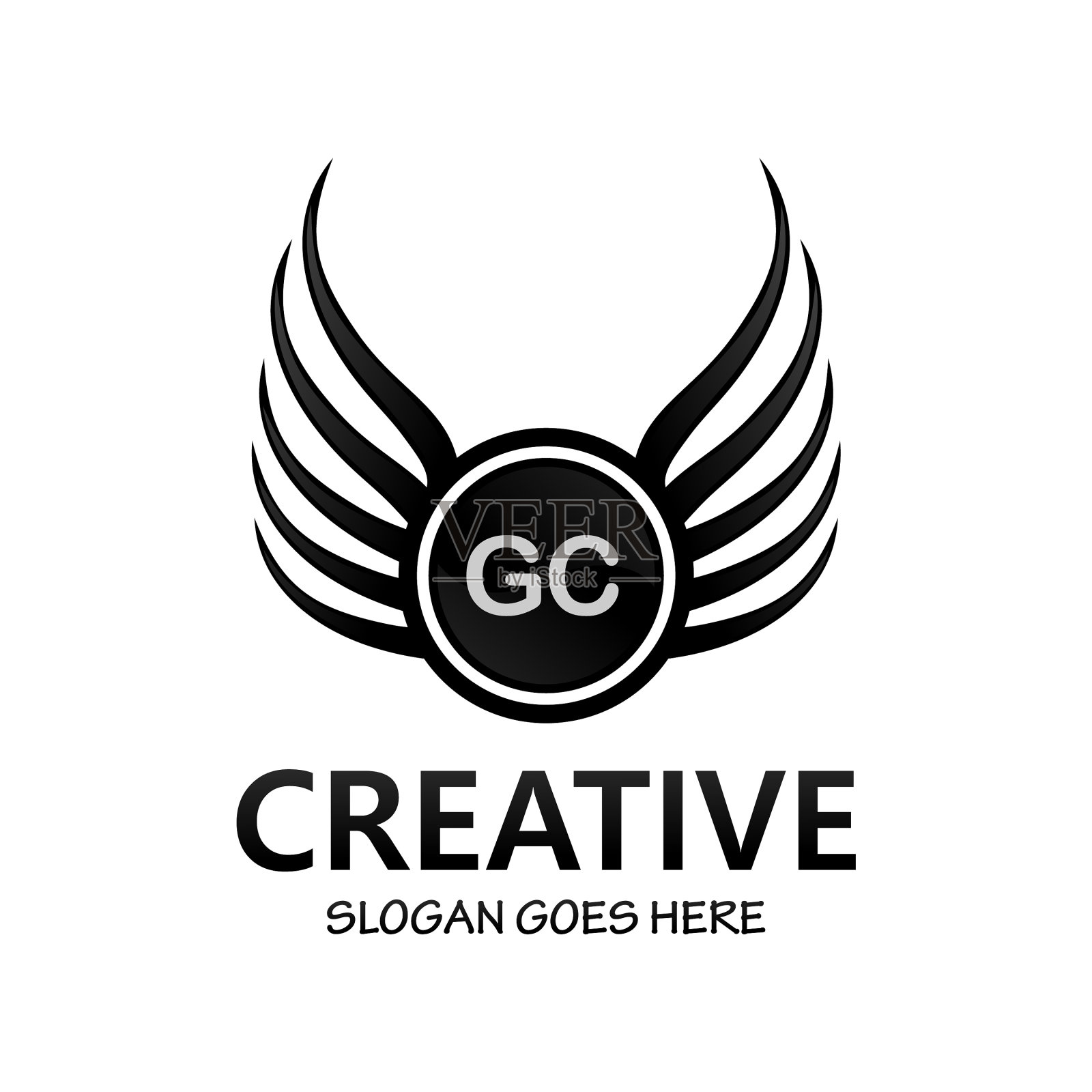 Gc信首字母与皇家豪华标志模板插画图片素材