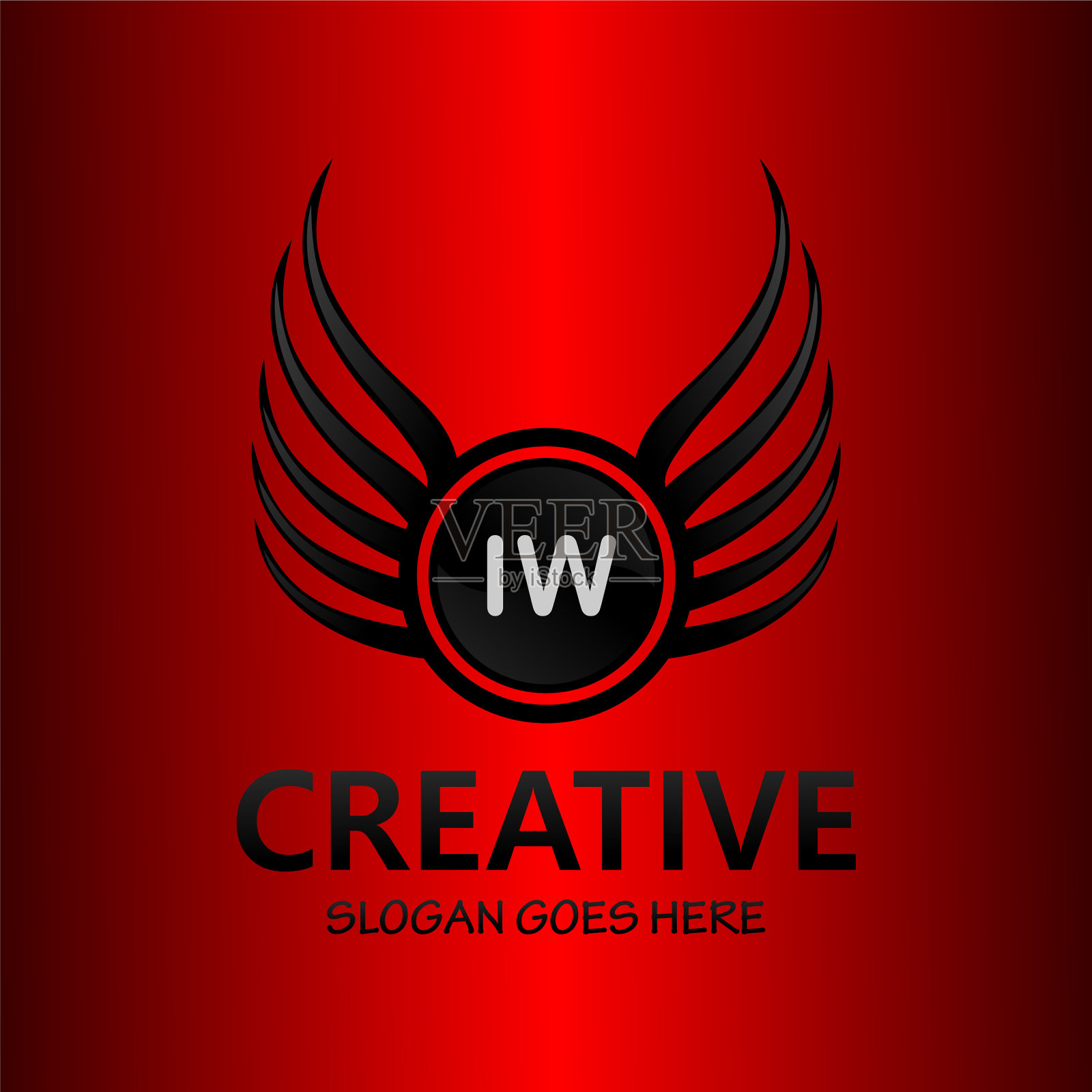 Iw字母首字母与皇家豪华标志模板插画图片素材