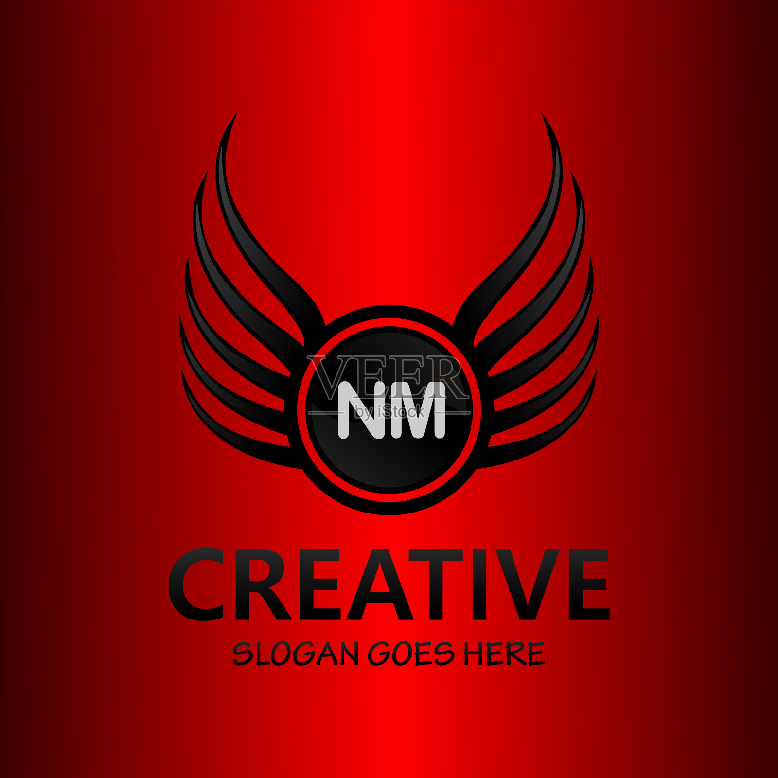 Nm字母首字母与皇家豪华标志模板插画图片素材