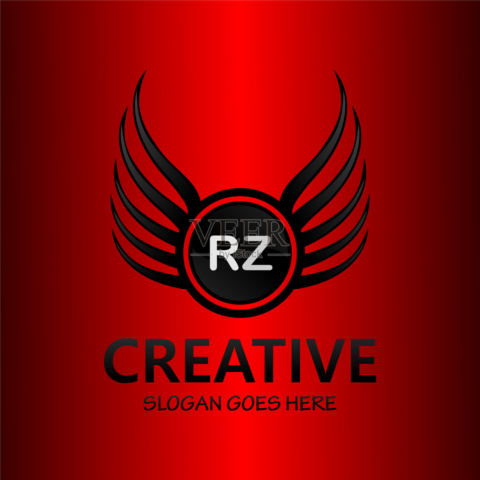 Rz字母首字母与皇家豪华标志模板插画图片素材