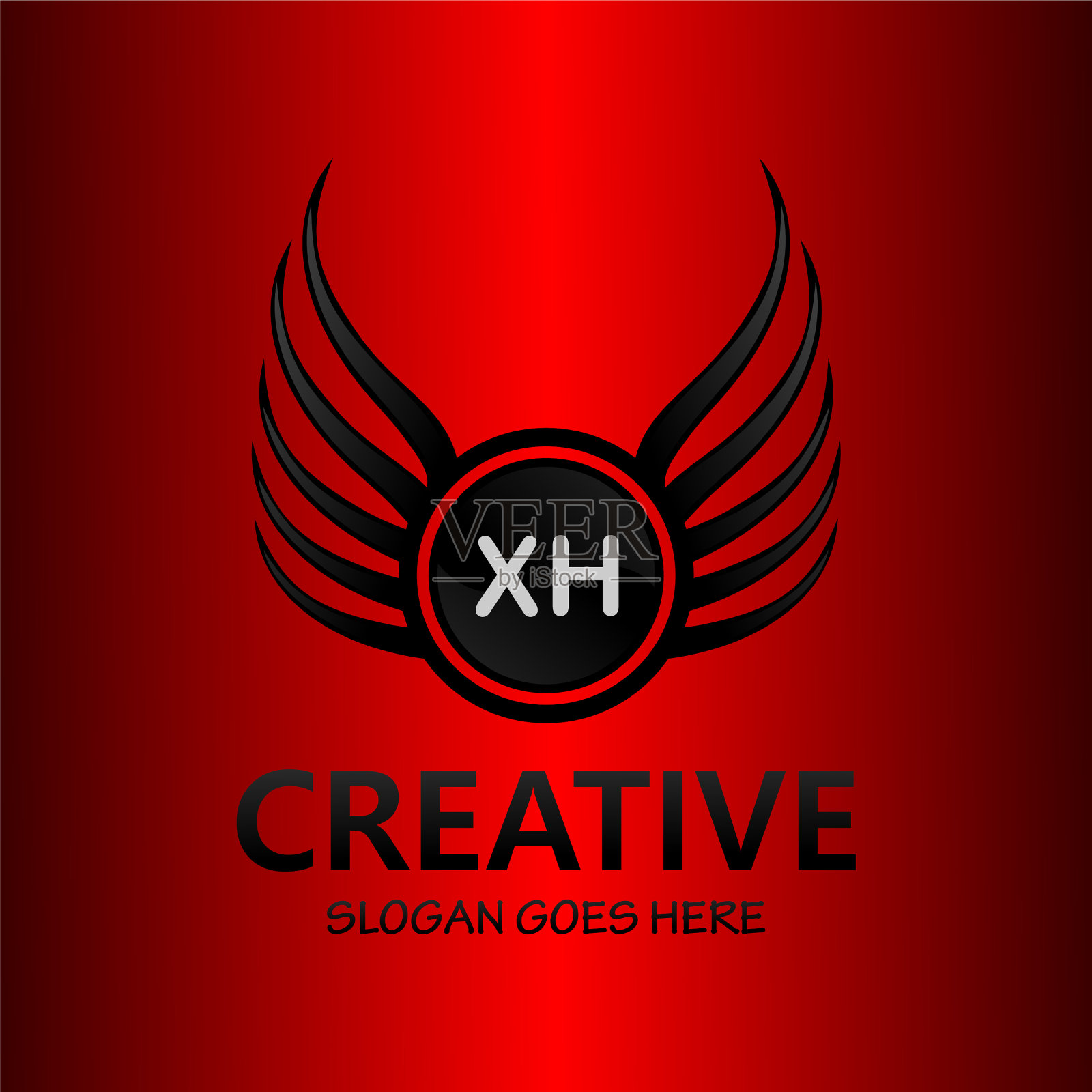 Xh字母首字母与皇家豪华标志模板插画图片素材