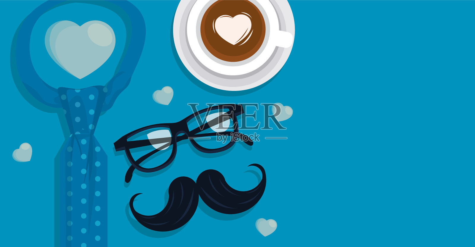 父亲节的物品插画图片素材