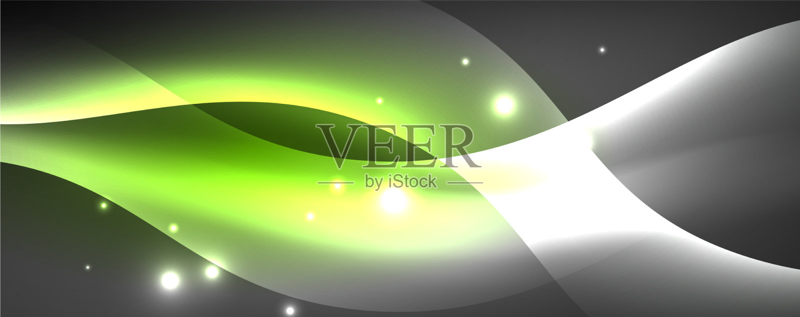 闪闪发光的霓虹波光线抽象插画图片素材